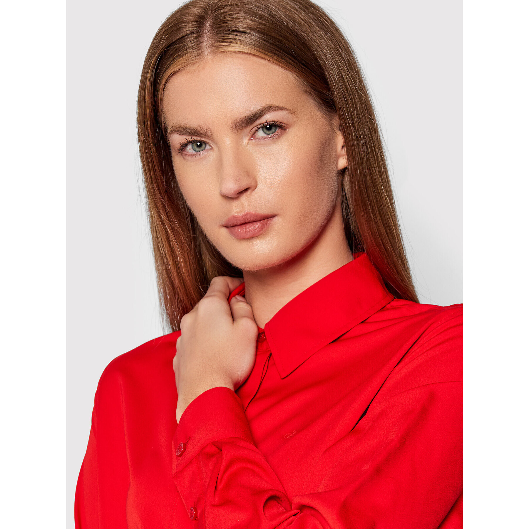 Calvin Klein Рокля тип риза K20K203225 Червен Regular Fit - Pepit.bg