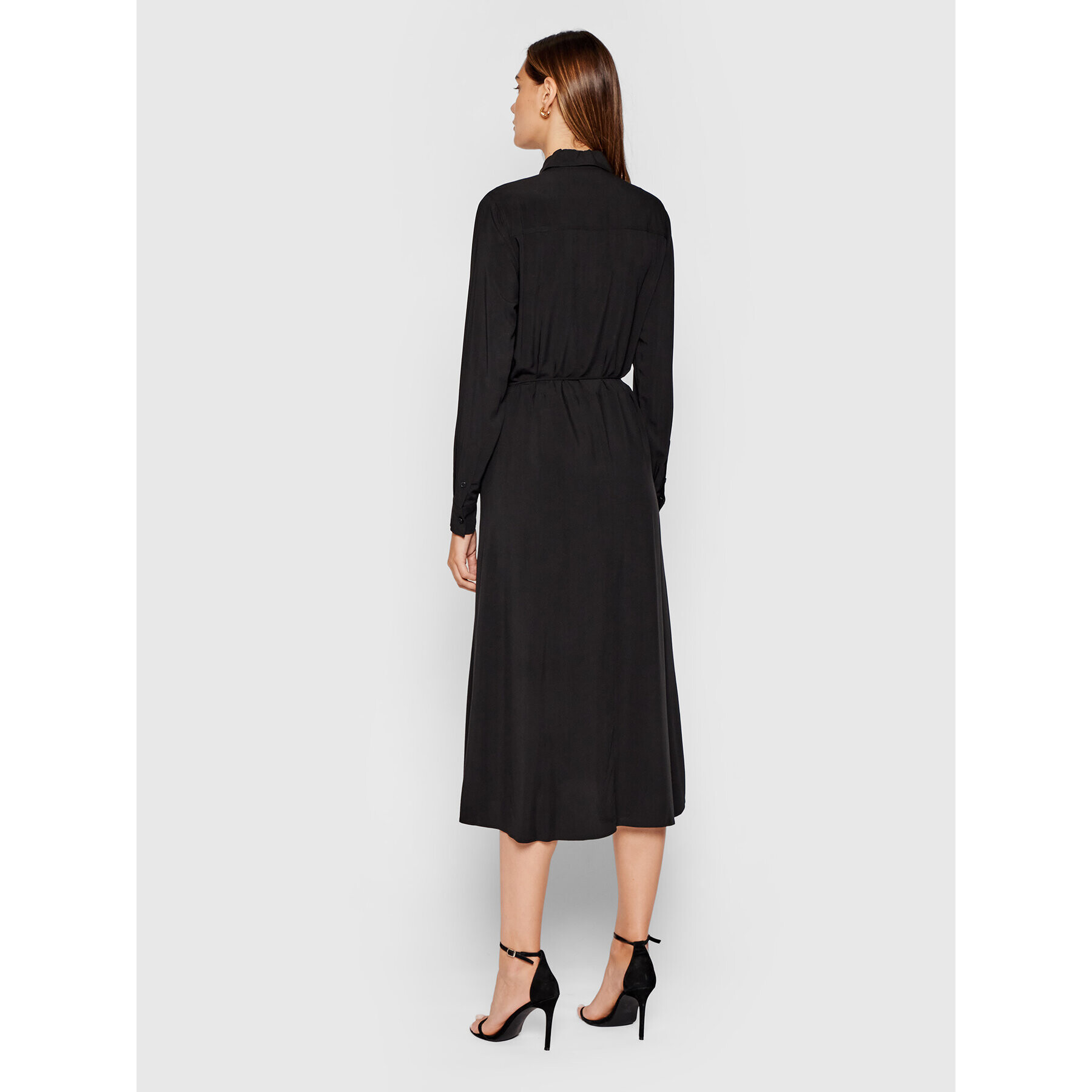 Calvin Klein Рокля тип риза Poplin K20K203103 Черен Regular Fit - Pepit.bg