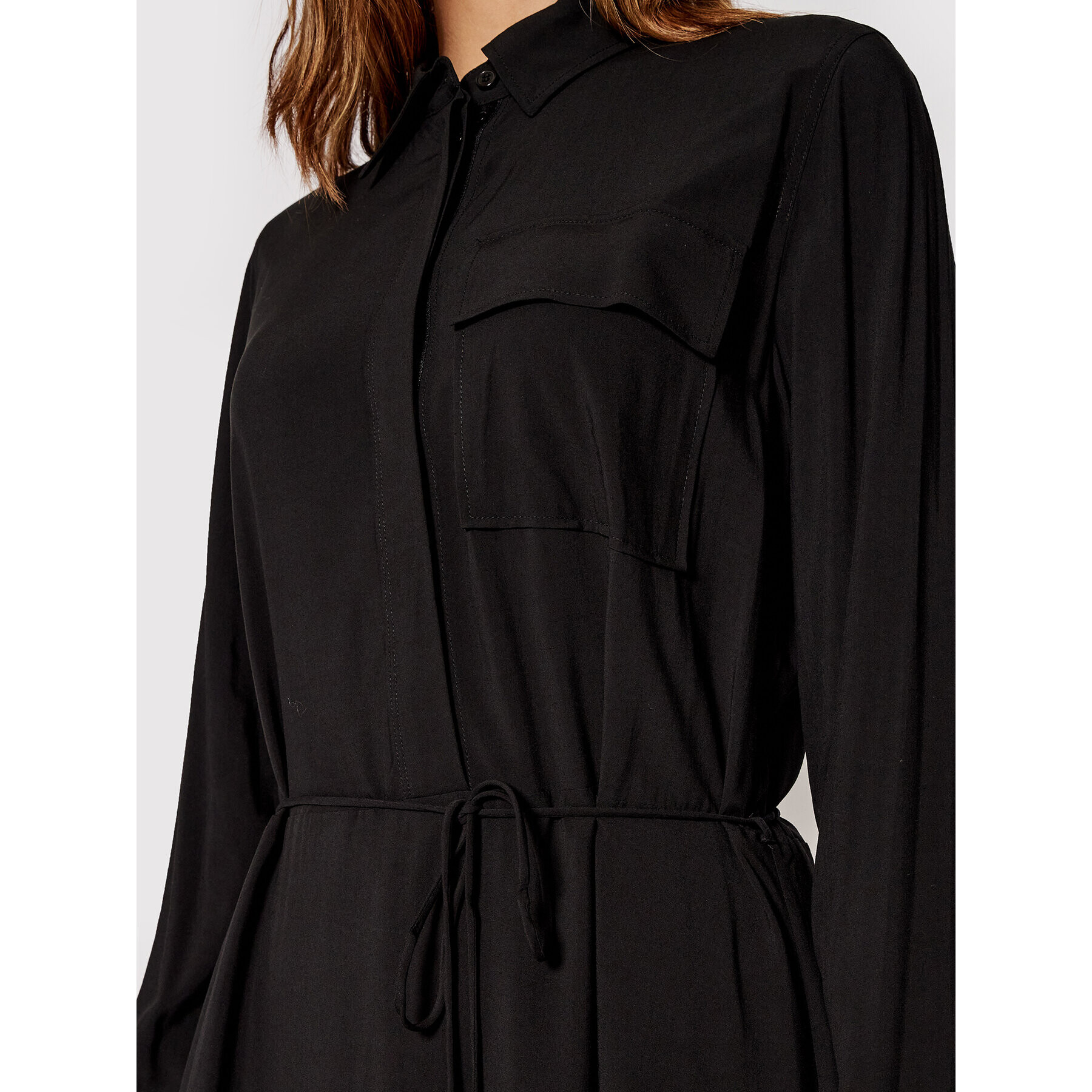 Calvin Klein Рокля тип риза Poplin K20K203103 Черен Regular Fit - Pepit.bg