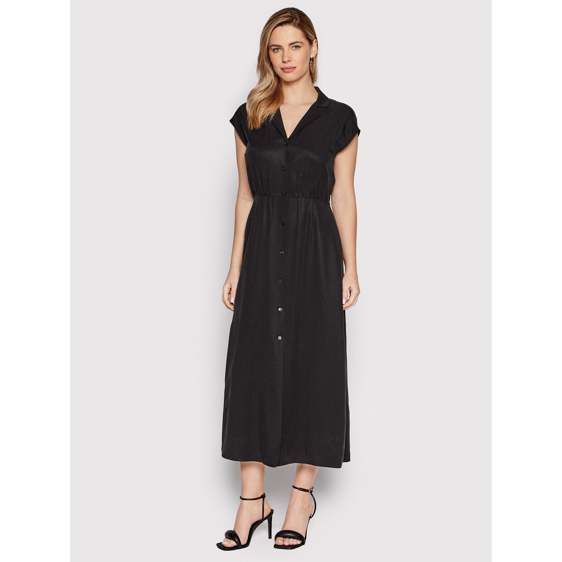 Calvin Klein Рокля тип риза Refibra K20K203826 Черен Regular Fit - Pepit.bg