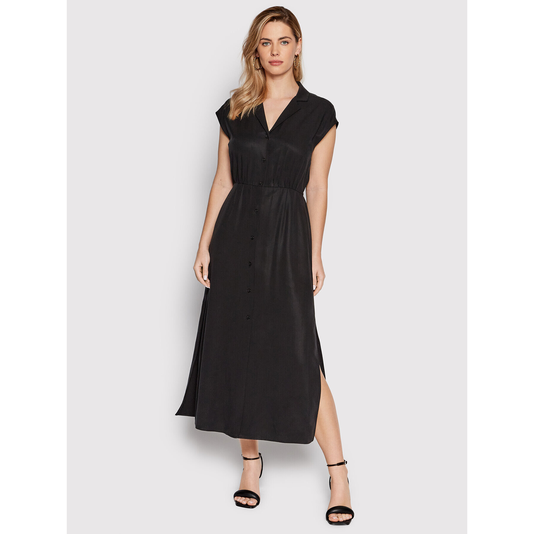Calvin Klein Рокля тип риза Refibra K20K203826 Черен Regular Fit - Pepit.bg