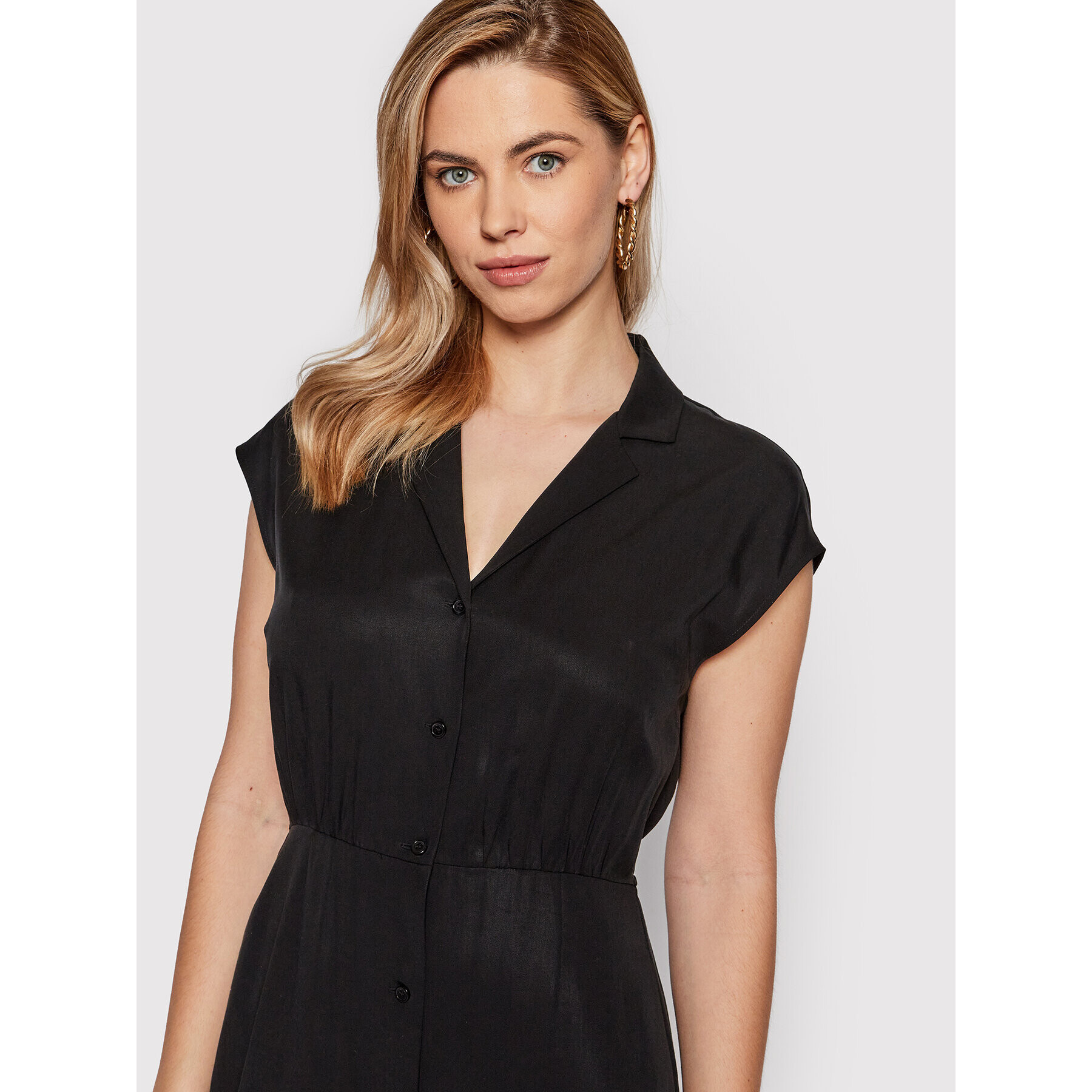 Calvin Klein Рокля тип риза Refibra K20K203826 Черен Regular Fit - Pepit.bg