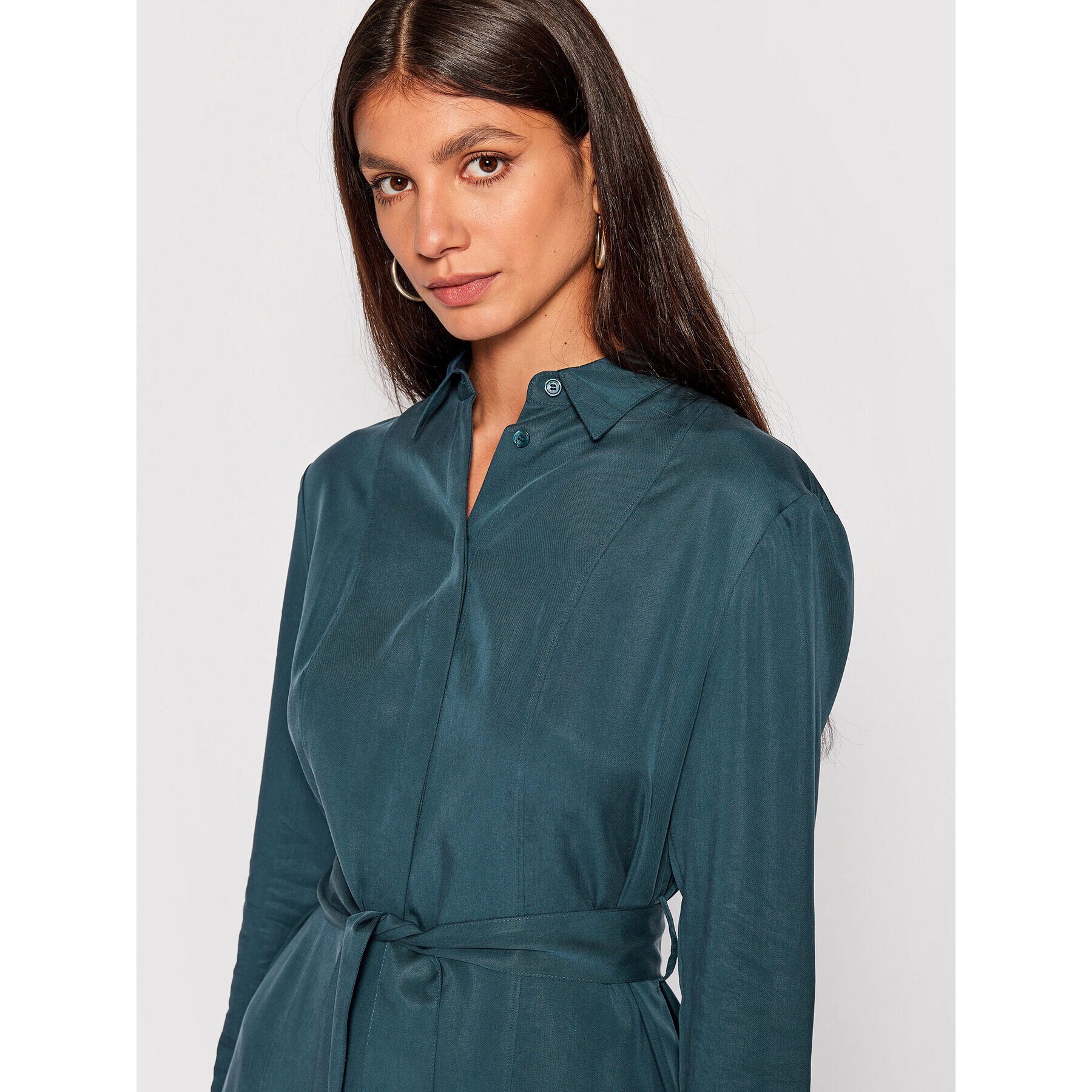 Calvin Klein Рокля тип риза Refibra K20K204409 Син Regular Fit - Pepit.bg