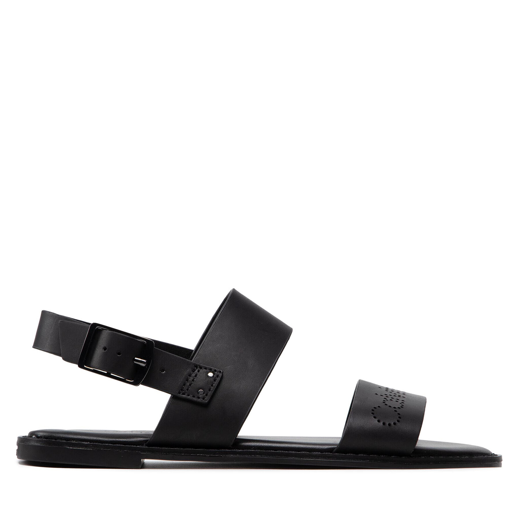 Calvin Klein Сандали Almond Flat Sandal Perf HW0HW00682 Черен - Pepit.bg