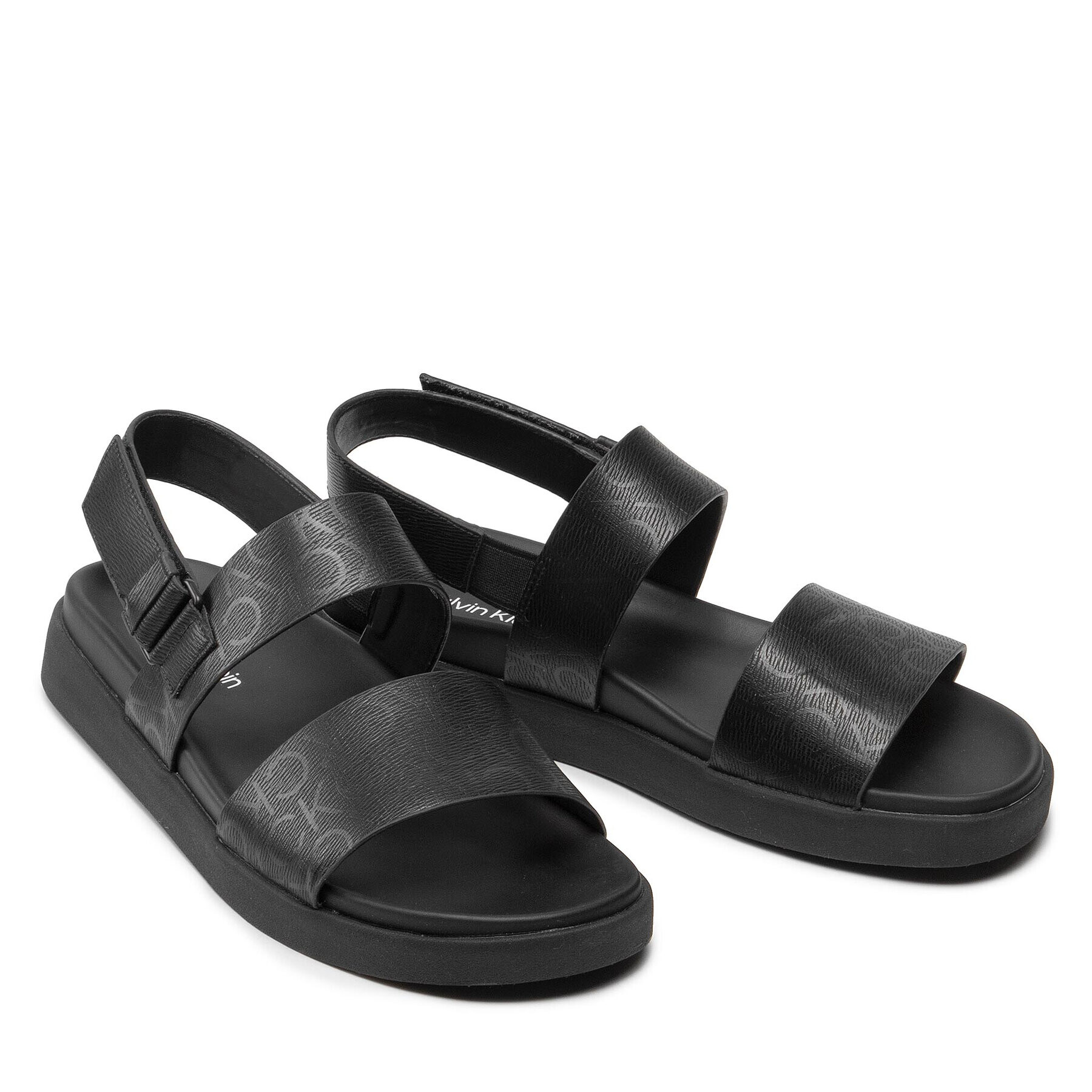 Calvin Klein Сандали Back Strap Sandal Lth Mono HM0HM00468 Черен - Pepit.bg