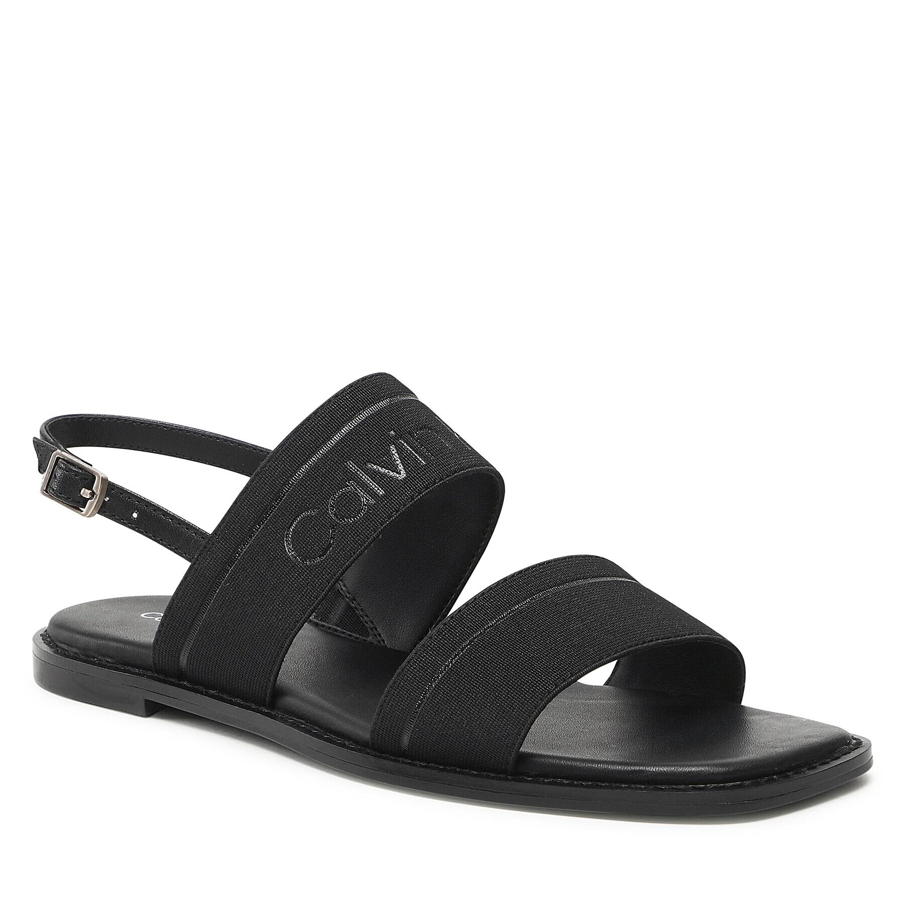 Calvin Klein Сандали Squared Flat Sandal He HW0HW01496 Черен - Pepit.bg