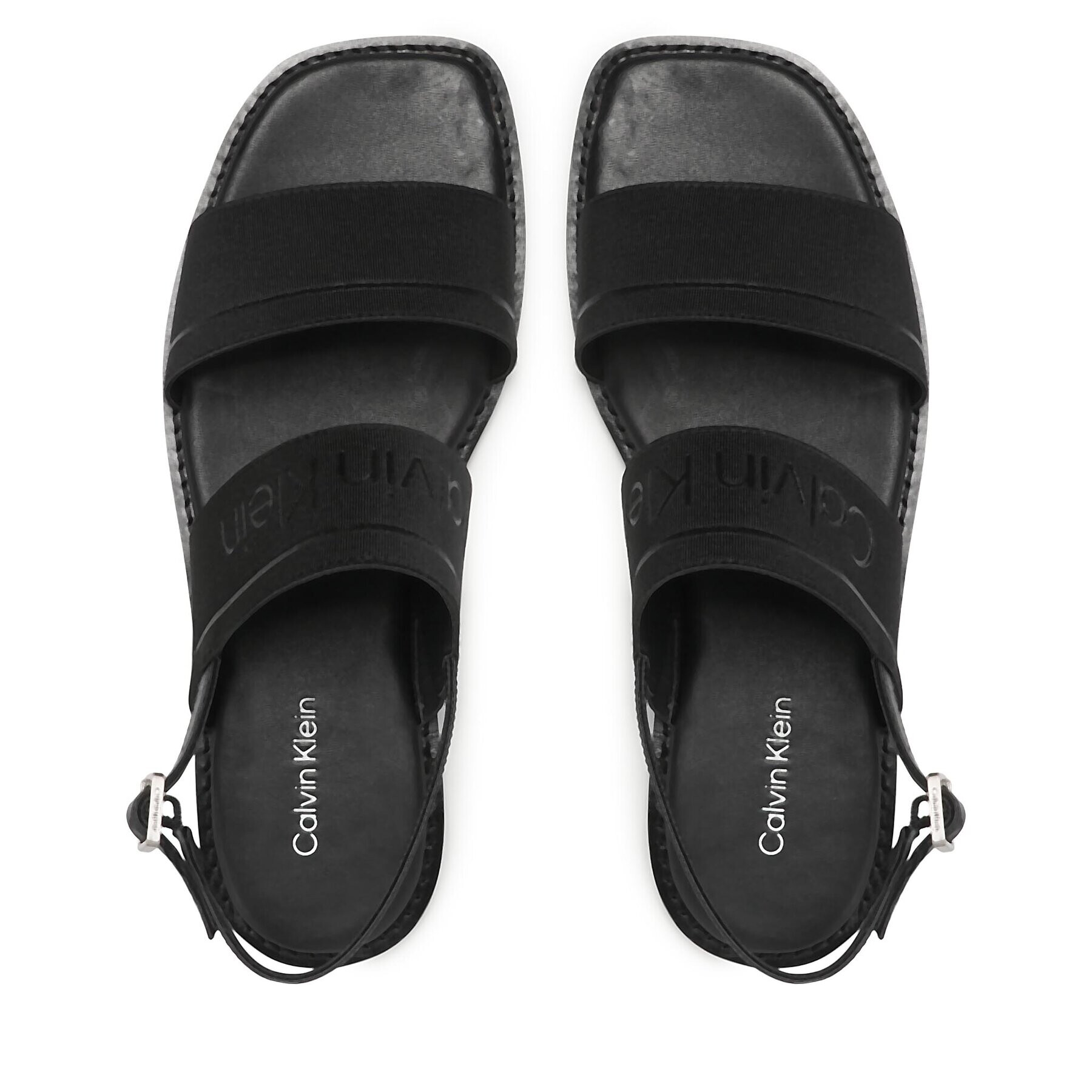 Calvin Klein Сандали Squared Flat Sandal He HW0HW01496 Черен - Pepit.bg