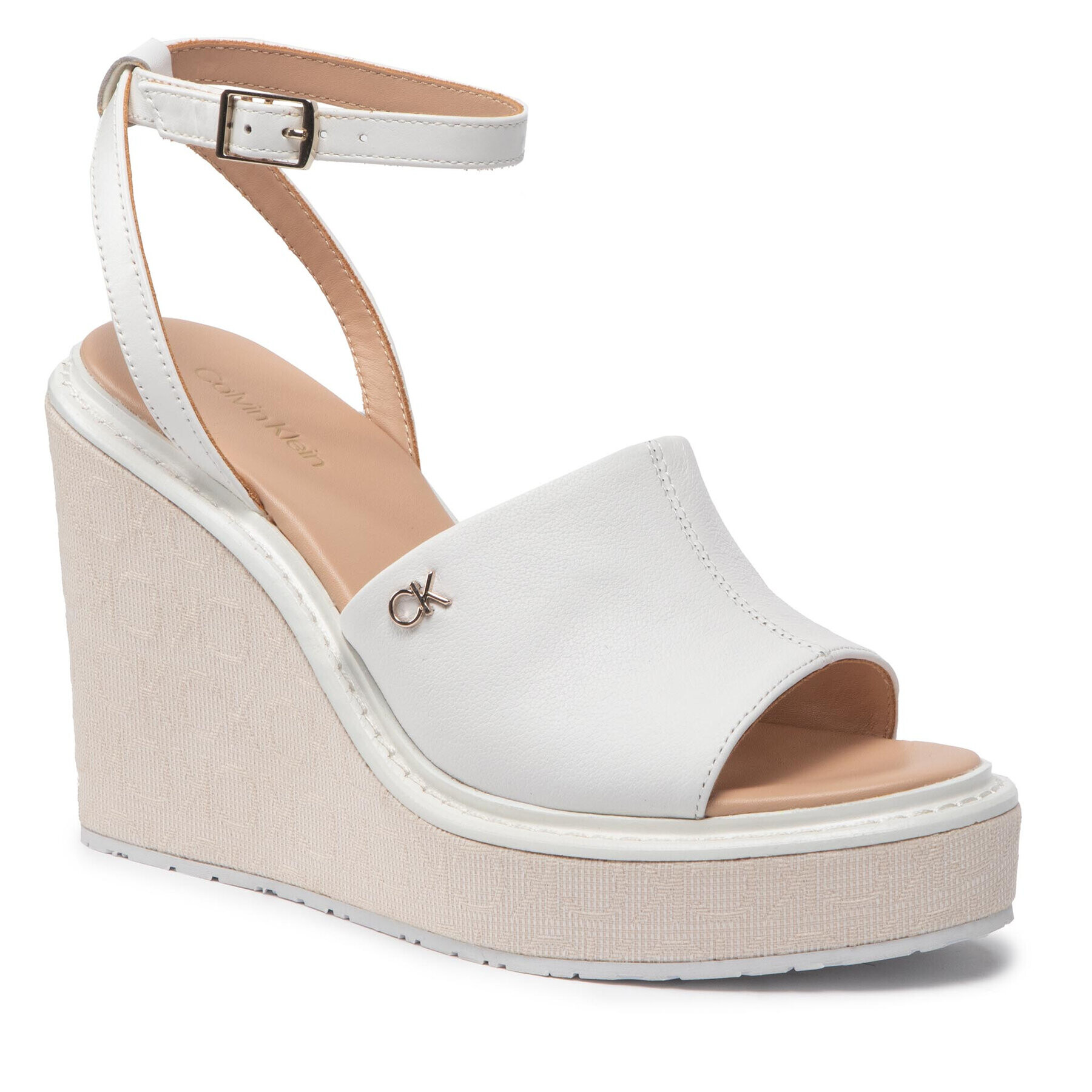 Calvin Klein Сандали Wedge 70 Arch Stit-Jq HW0HW01129 Бял - Pepit.bg