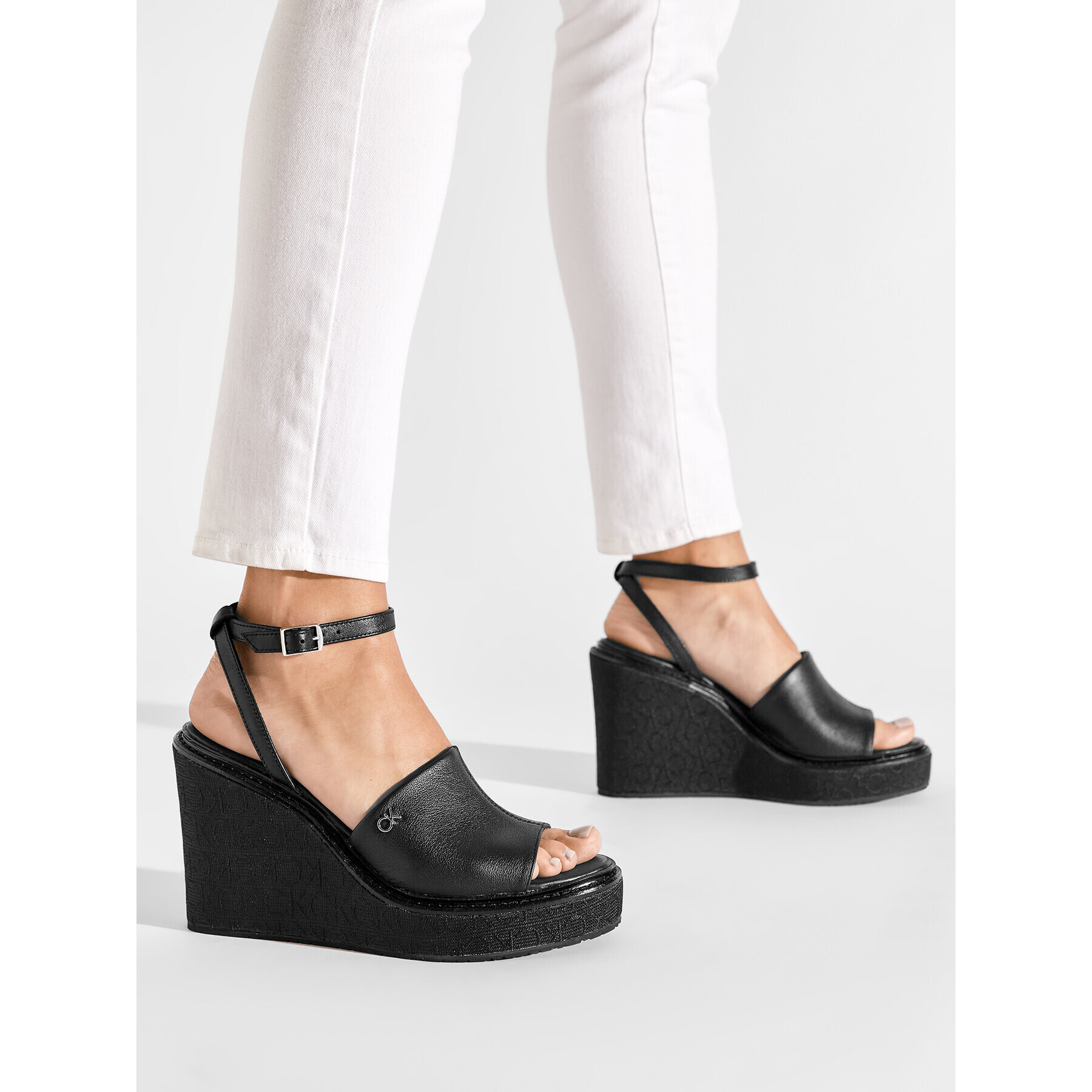 Calvin Klein Сандали Wedge 70 Arch Stit-Jq HW0HW01129 Черен - Pepit.bg