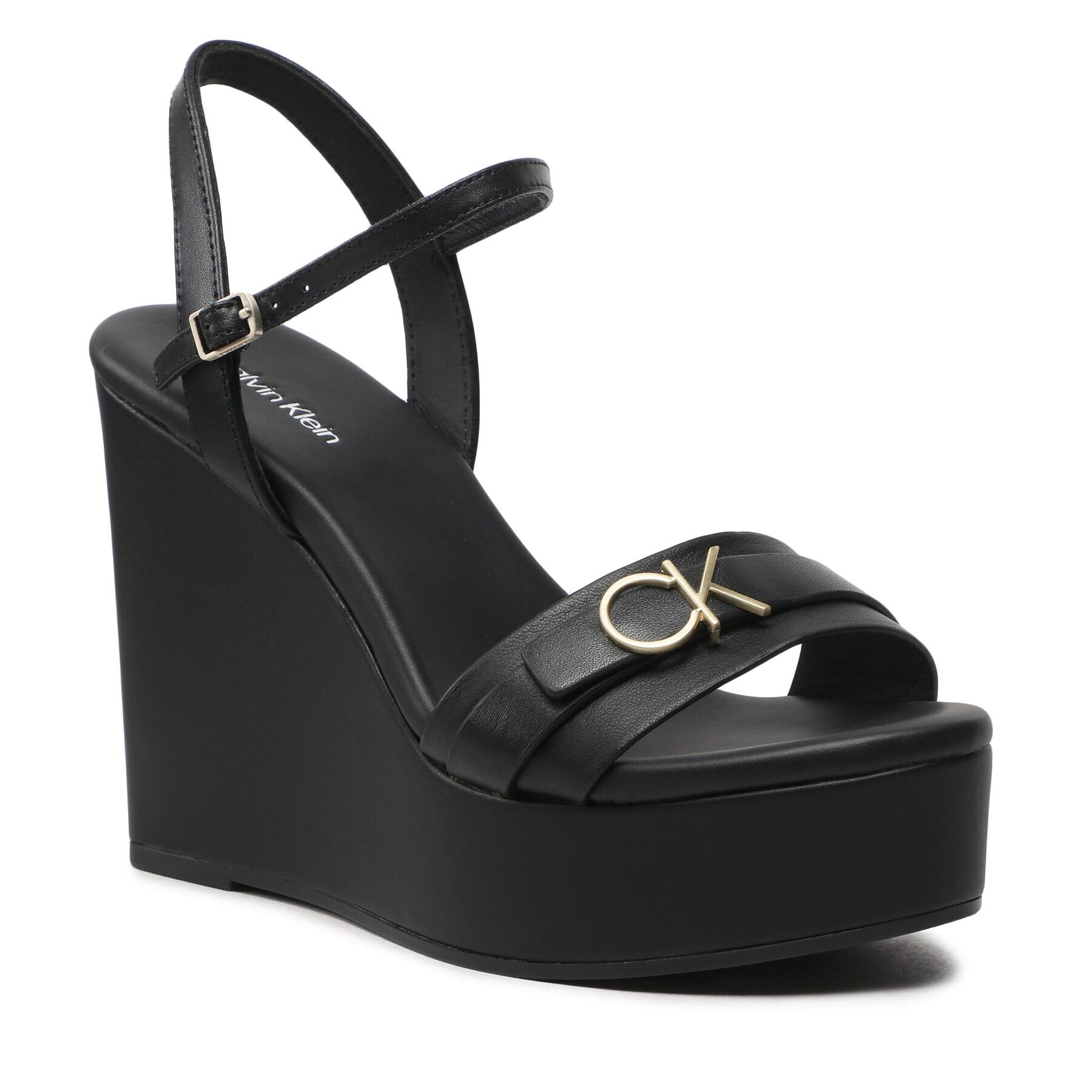 Calvin Klein Сандали Wedge 70Hh HW0HW01485 Черен - Pepit.bg