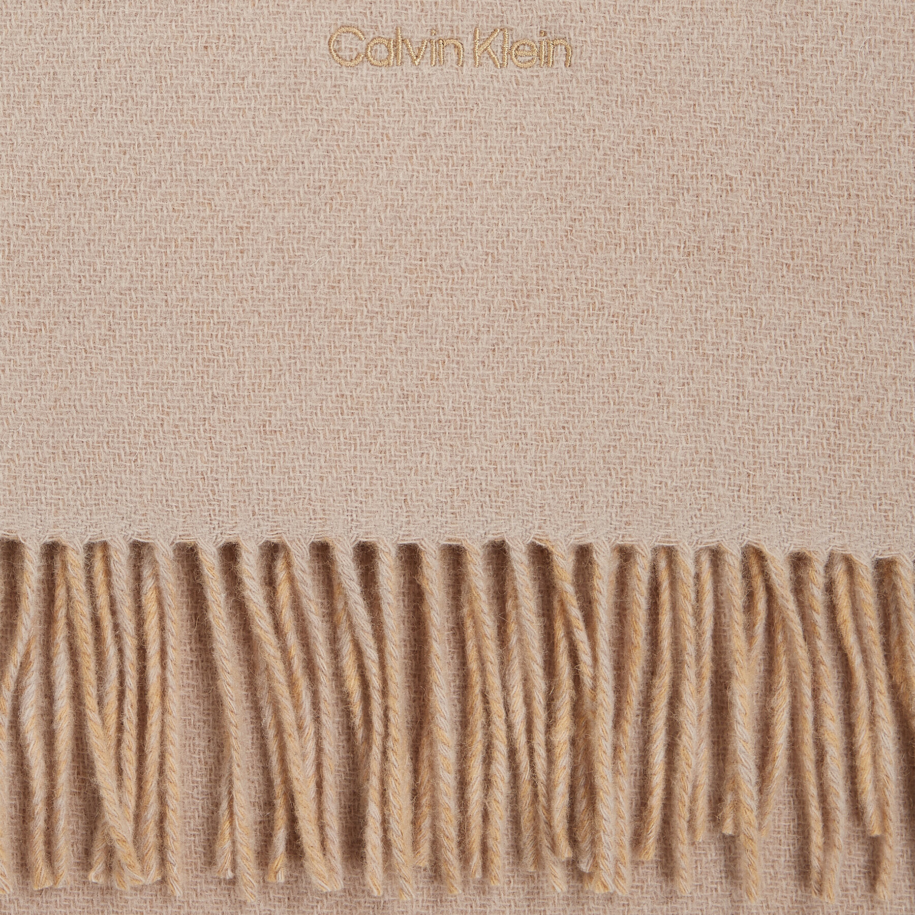 Calvin Klein Шал Fringes Two Tones Scarf 40X200 K60K611111 Бежов - Pepit.bg