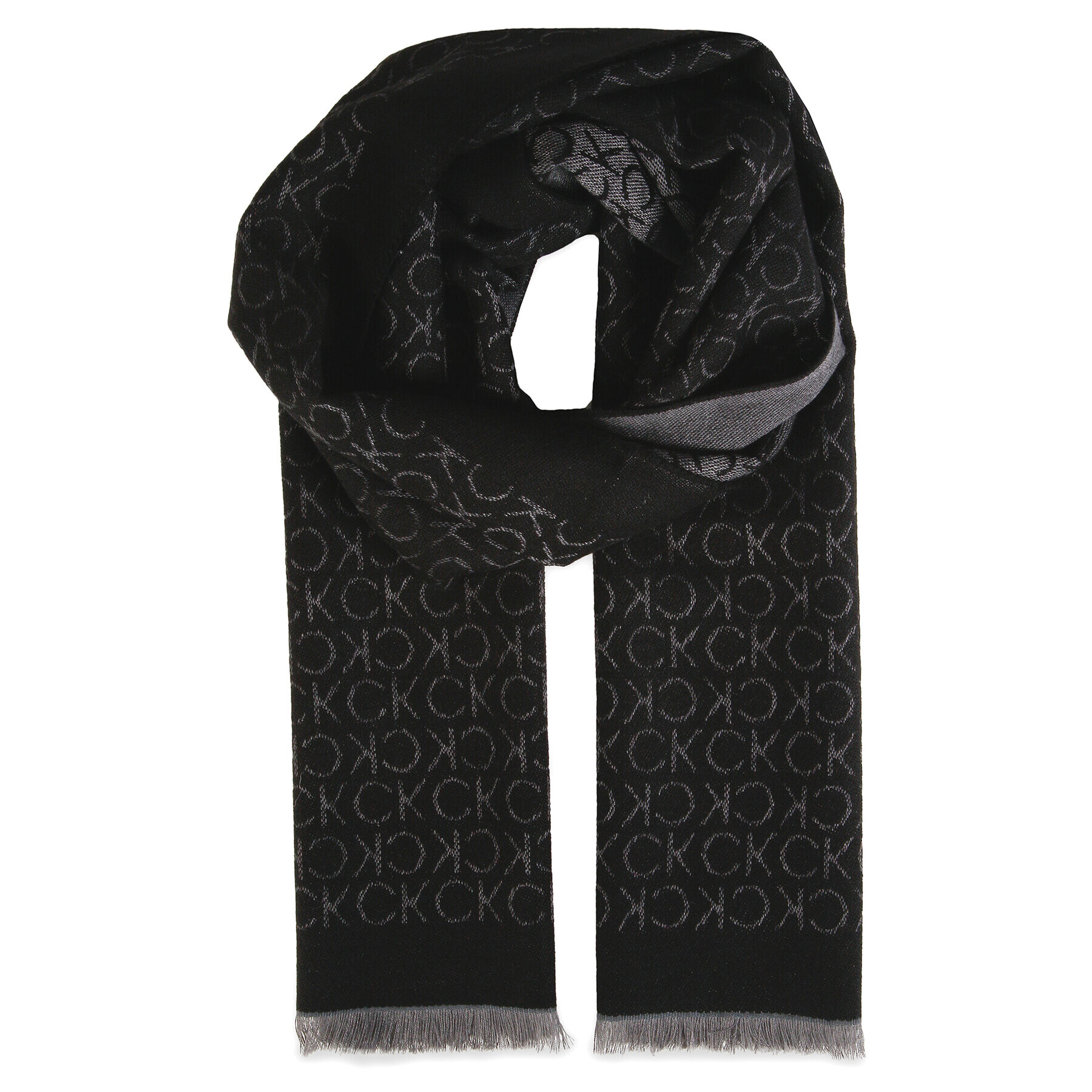 Calvin Klein Шал Monogram Woven Scarf 35x180 Черен - Pepit.bg