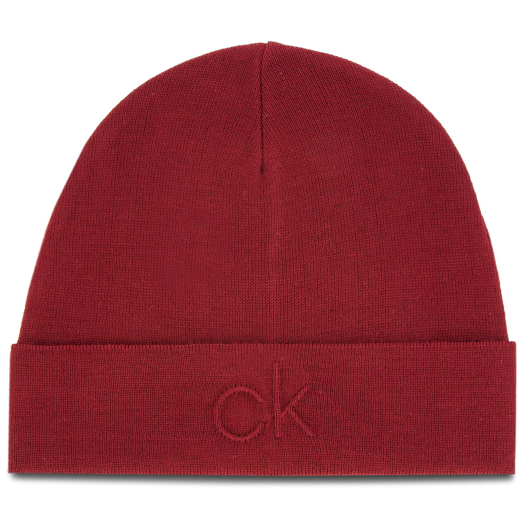 Calvin Klein Шапка Ck Embossed Beanie K50K504092 Бордо - Pepit.bg