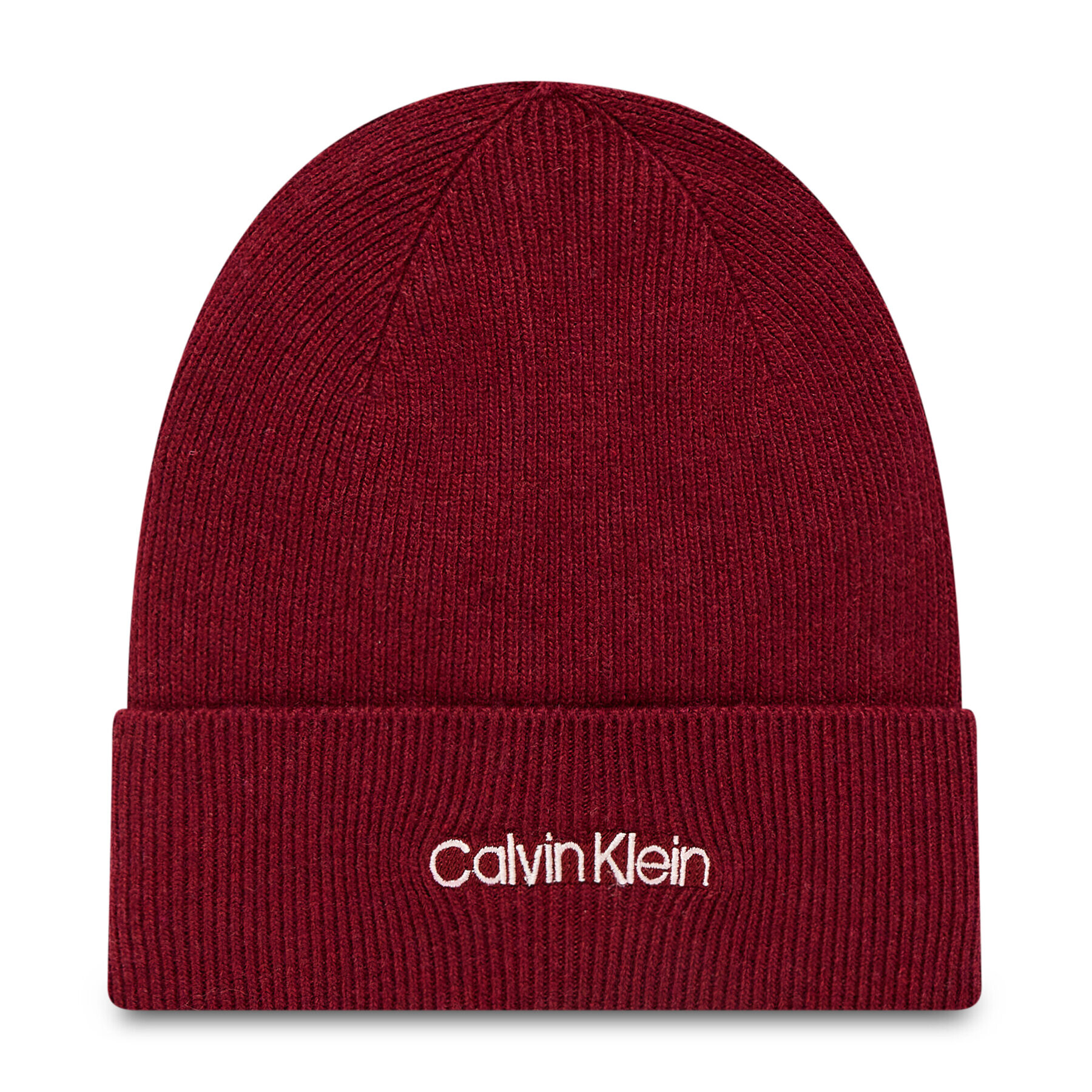 Calvin Klein Шапка Essential Knit Beanie K60K608519 Бордо - Pepit.bg