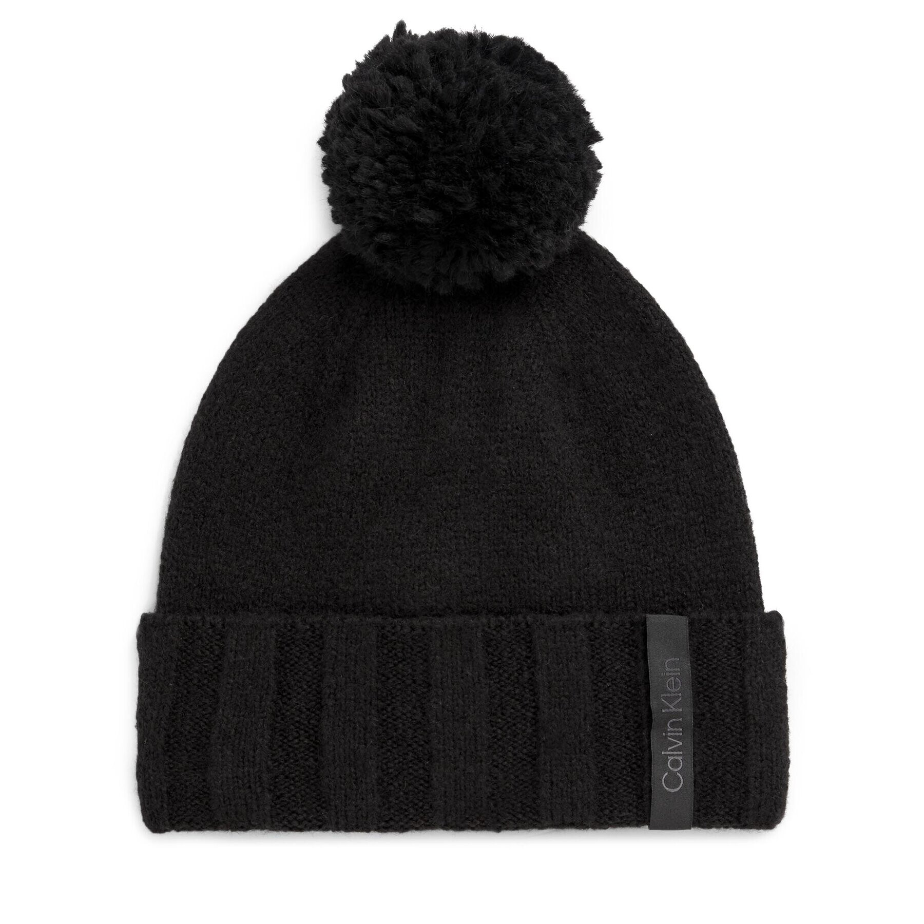 Calvin Klein Шапка Label Define Rib Beanie W/Pompom K60K611606 Черен - Pepit.bg