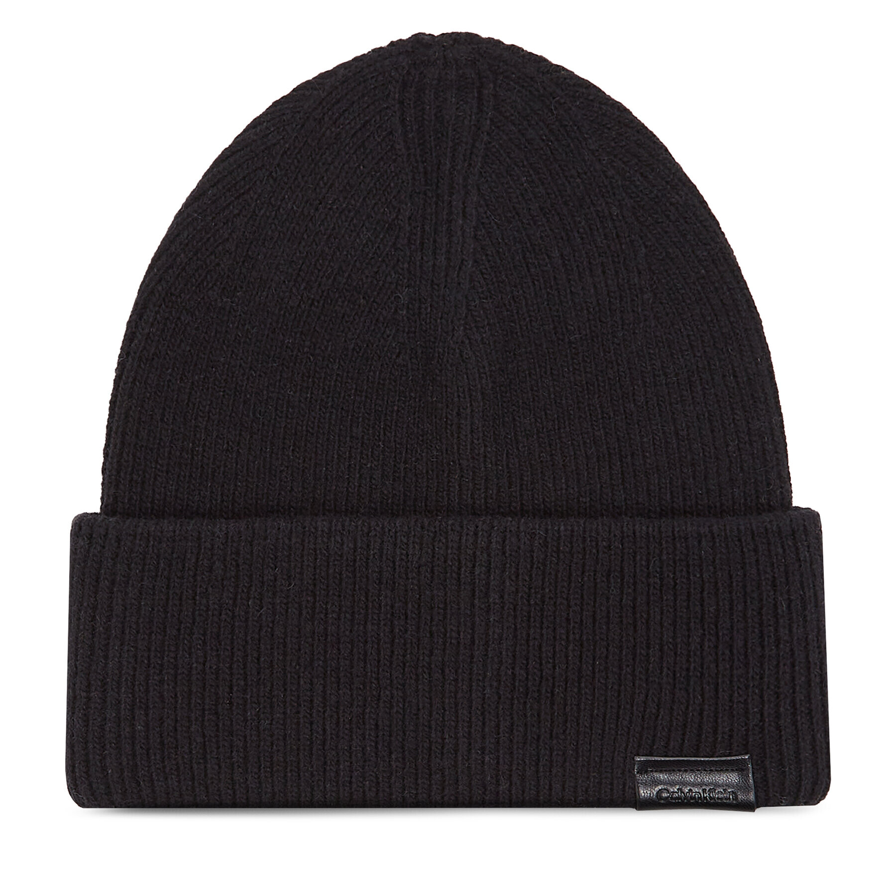 Calvin Klein Шапка Leather Patch Docker Beanie K50K510978 Черен - Pepit.bg