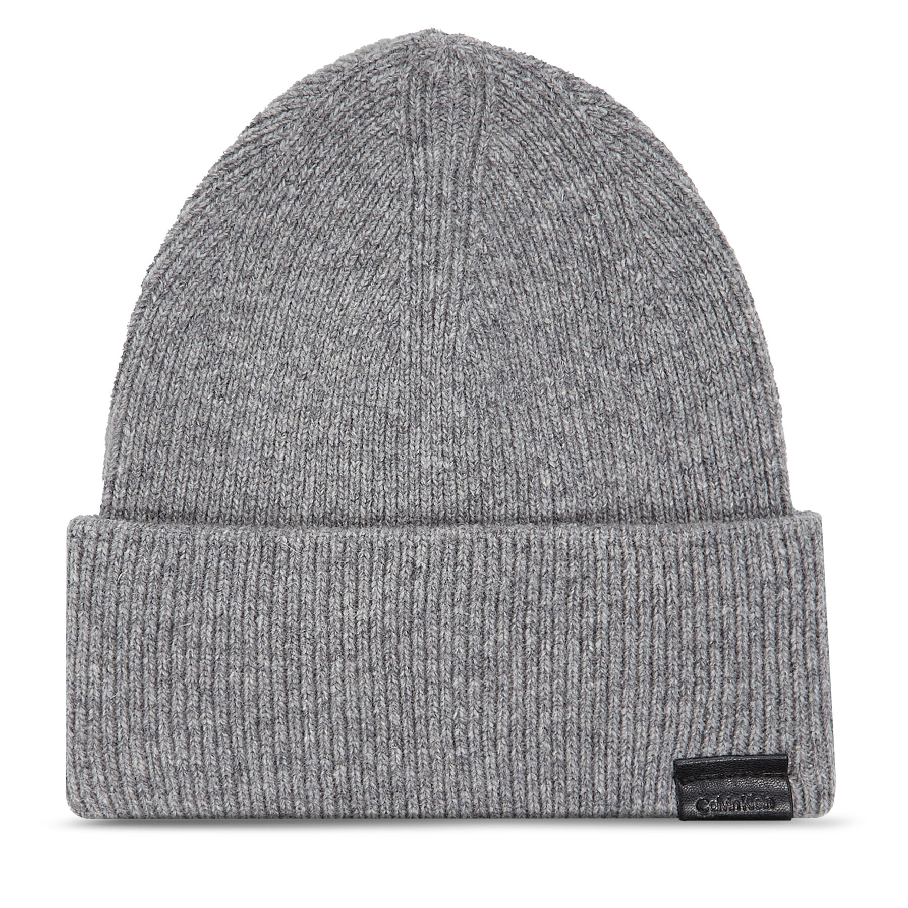 Calvin Klein Шапка Leather Patch Docker Beanie K50K510978 Сив - Pepit.bg