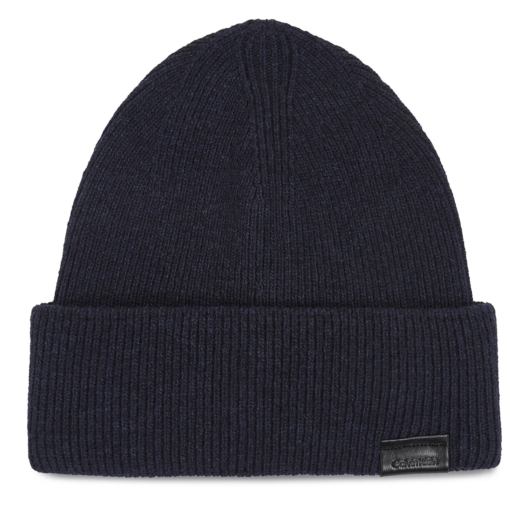 Calvin Klein Шапка Leather Patch Docker Beanie K50K510978 Тъмносин - Pepit.bg