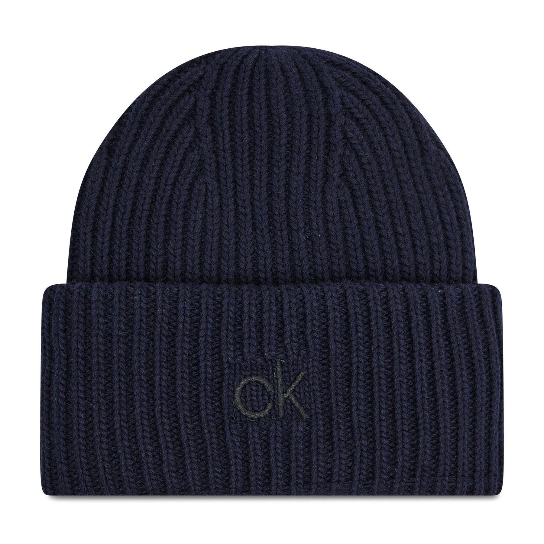 Calvin Klein Шапка Organic Knit Xl Beanie K50K507445 Тъмносин - Pepit.bg