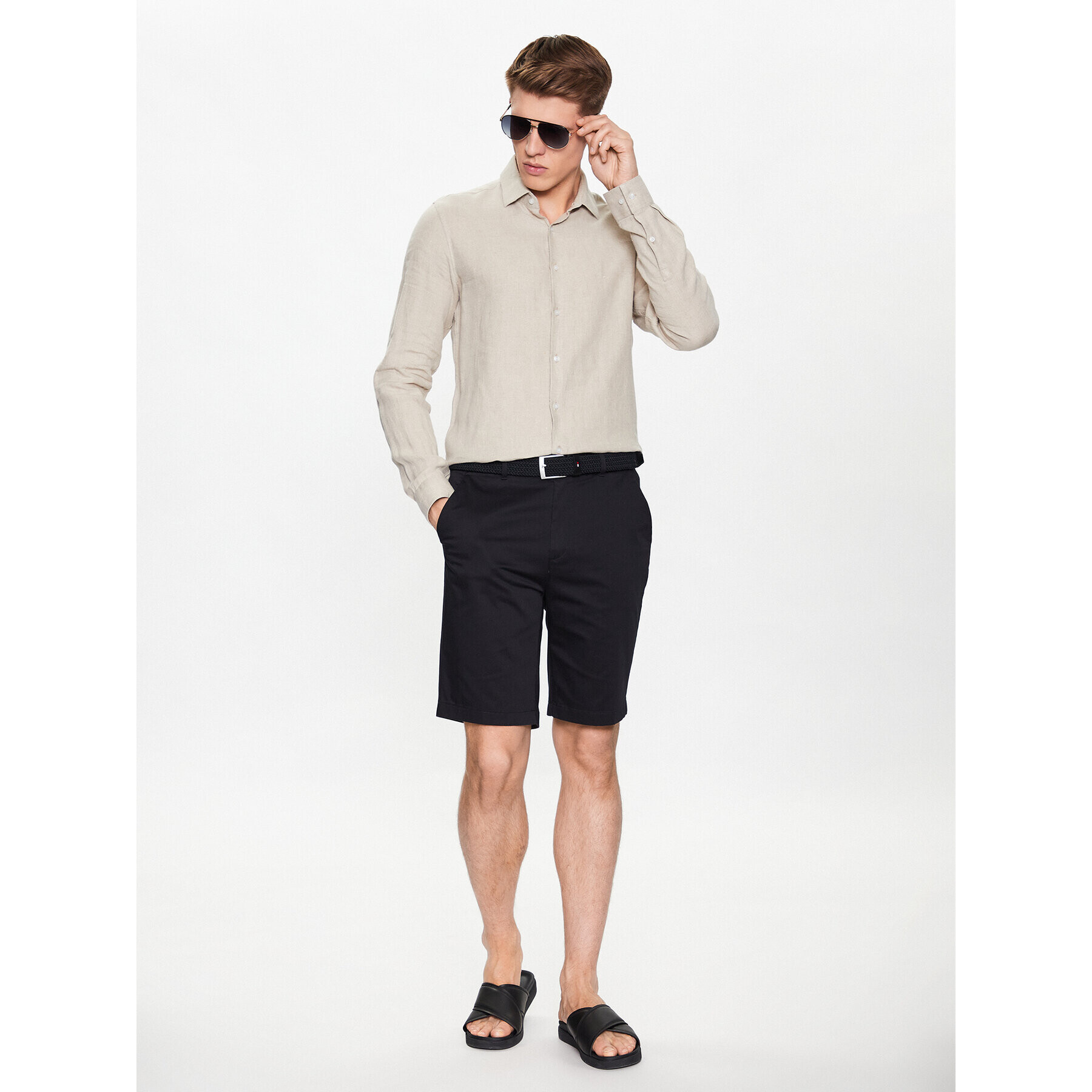 Calvin Klein Шорти от плат K10K111787 Черен Regular Fit - Pepit.bg