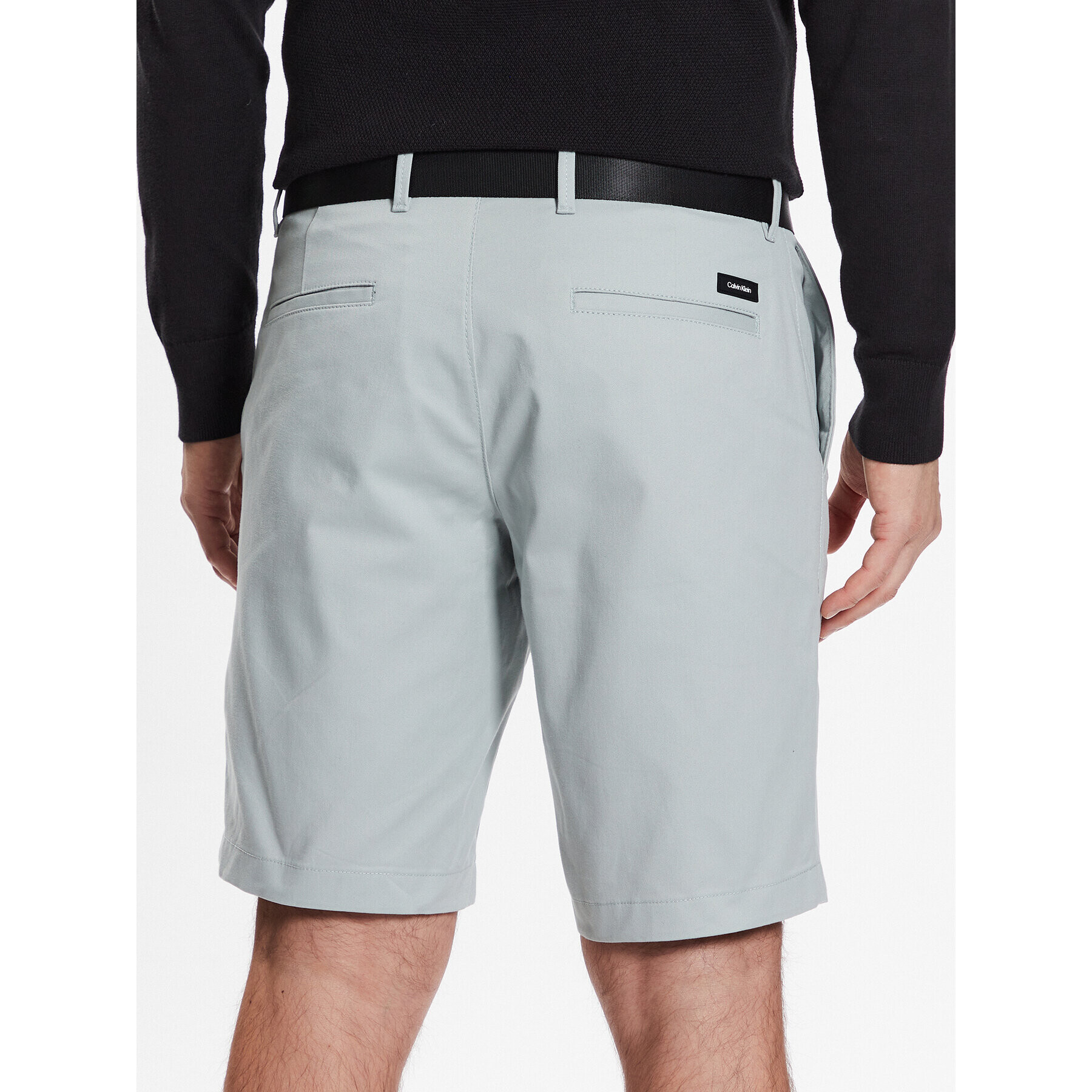 Calvin Klein Шорти от плат Modern Twill Slim Short Belt K10K111788 Син Slim Fit - Pepit.bg