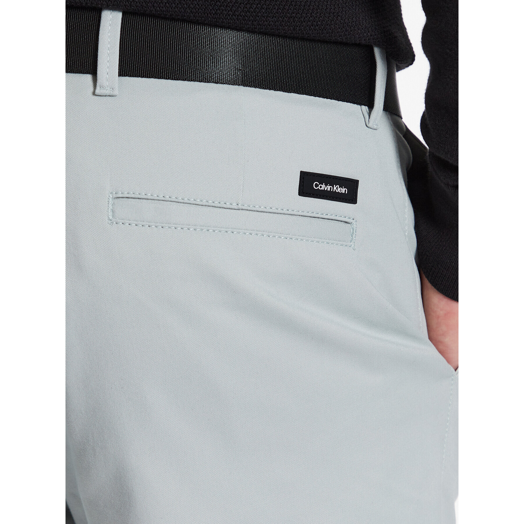 Calvin Klein Шорти от плат Modern Twill Slim Short Belt K10K111788 Син Slim Fit - Pepit.bg