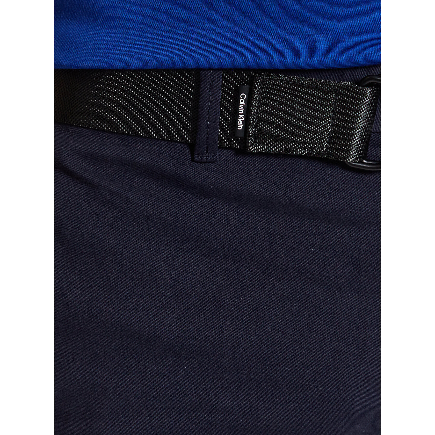 Calvin Klein Шорти от плат Modern Twill Slim Shorts Belt K10K111788 Тъмносин Slim Fit - Pepit.bg