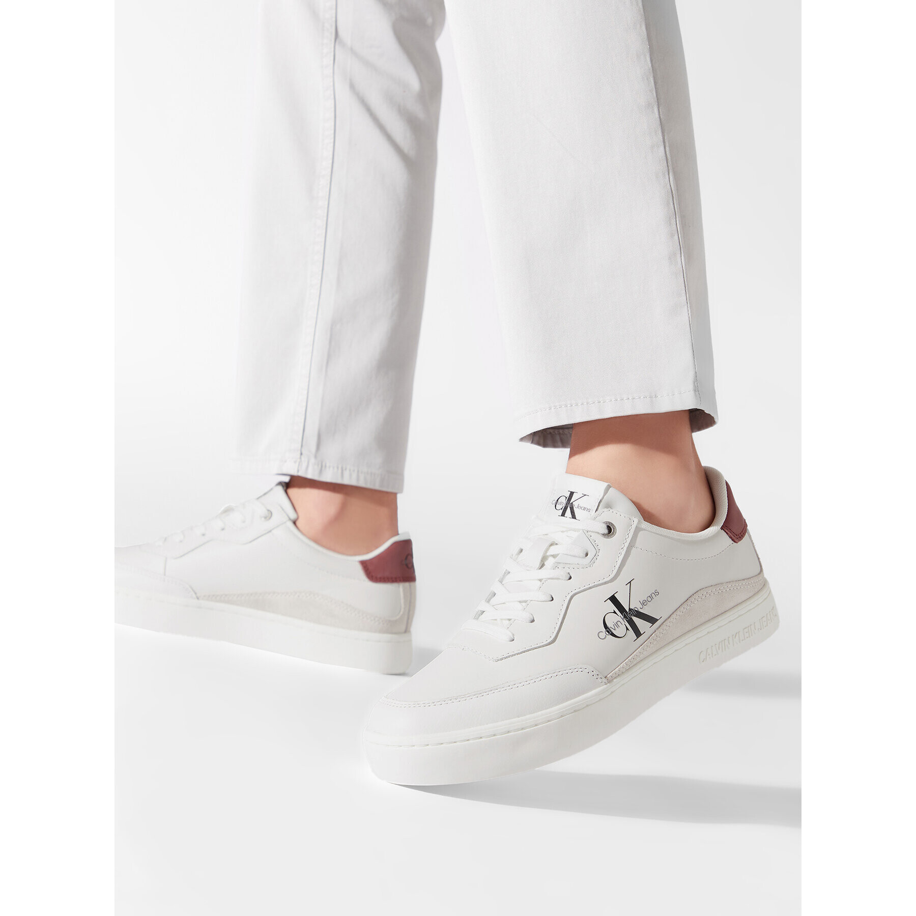 Calvin Klein Сникърси Classic Cupsole Laceup Lth YM0YM00432 Бял - Pepit.bg