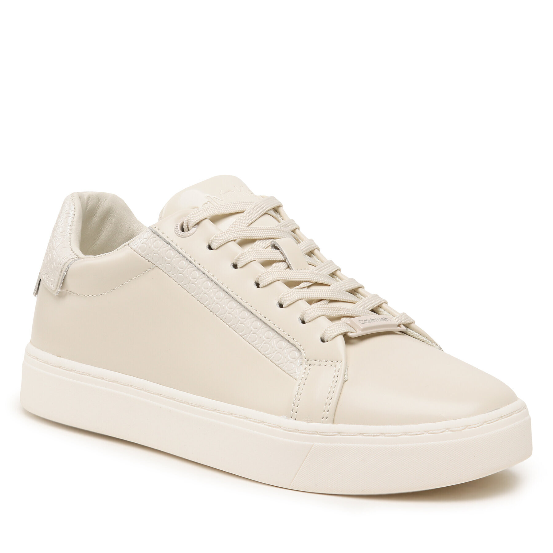 Calvin Klein Сникърси Clean Cup Lace Up Nano Mono Mix HW0HW01592 Екрю - Pepit.bg