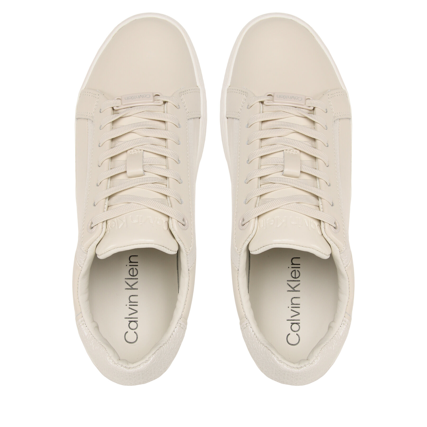 Calvin Klein Сникърси Clean Cup Lace Up Nano Mono Mix HW0HW01592 Екрю - Pepit.bg