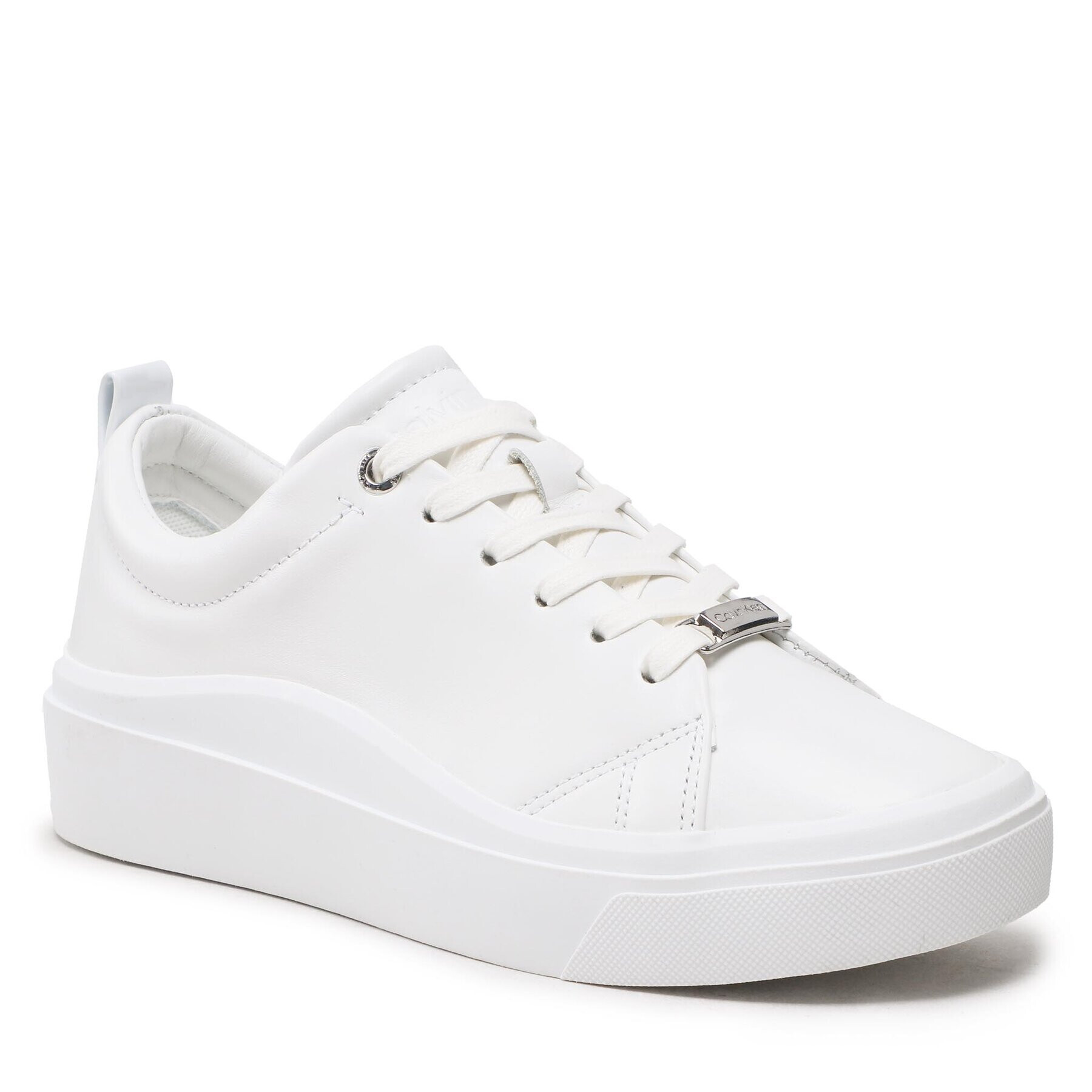 Calvin Klein Сникърси Cupsole Wave Lace Up HW0HW01196 Бял - Pepit.bg