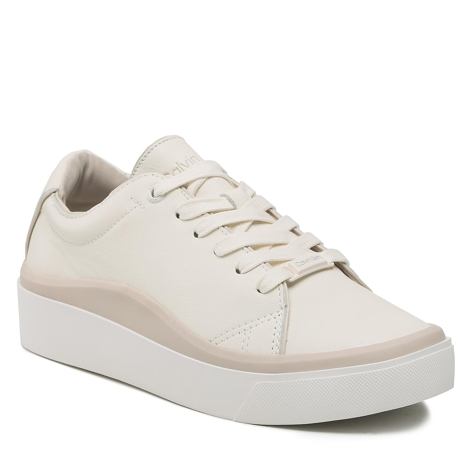 Calvin Klein Сникърси Cupsole Wave Lace Up HW0HW01349 Бежов - Pepit.bg