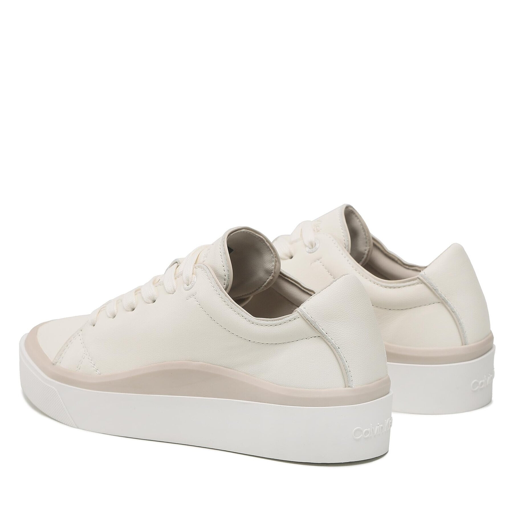 Calvin Klein Сникърси Cupsole Wave Lace Up HW0HW01349 Бежов - Pepit.bg