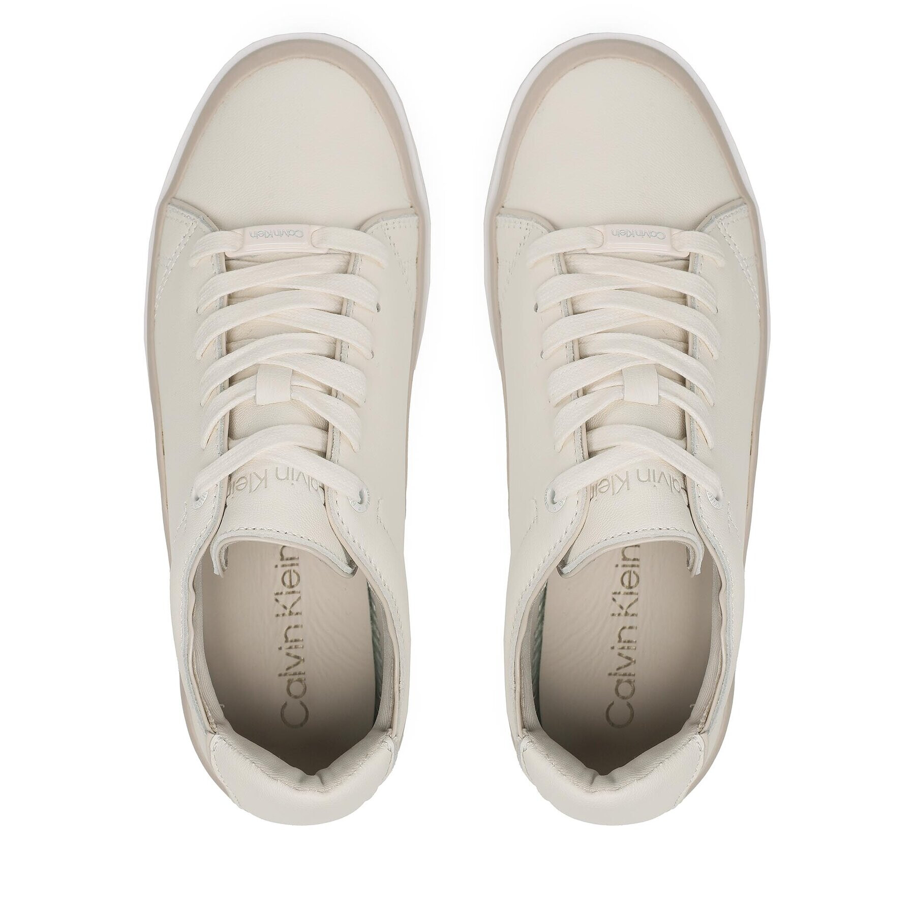 Calvin Klein Сникърси Cupsole Wave Lace Up HW0HW01349 Бежов - Pepit.bg