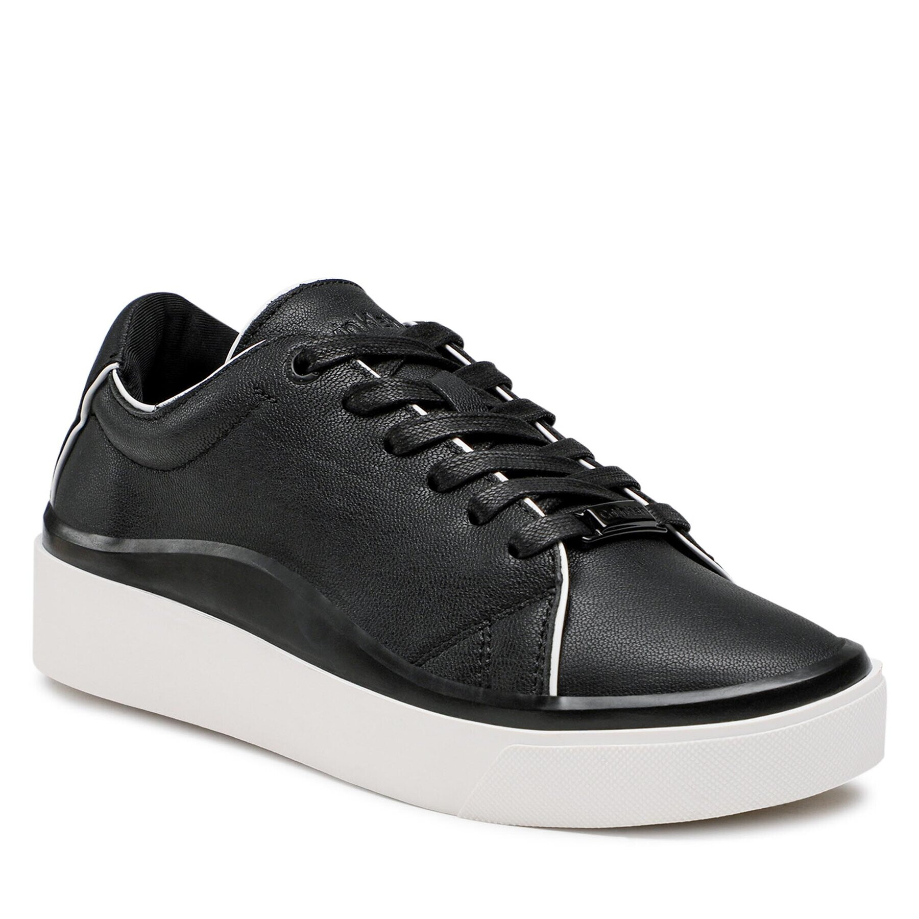 Calvin Klein Сникърси Cupsole Wave Lace Up HW0HW01349 Черен - Pepit.bg