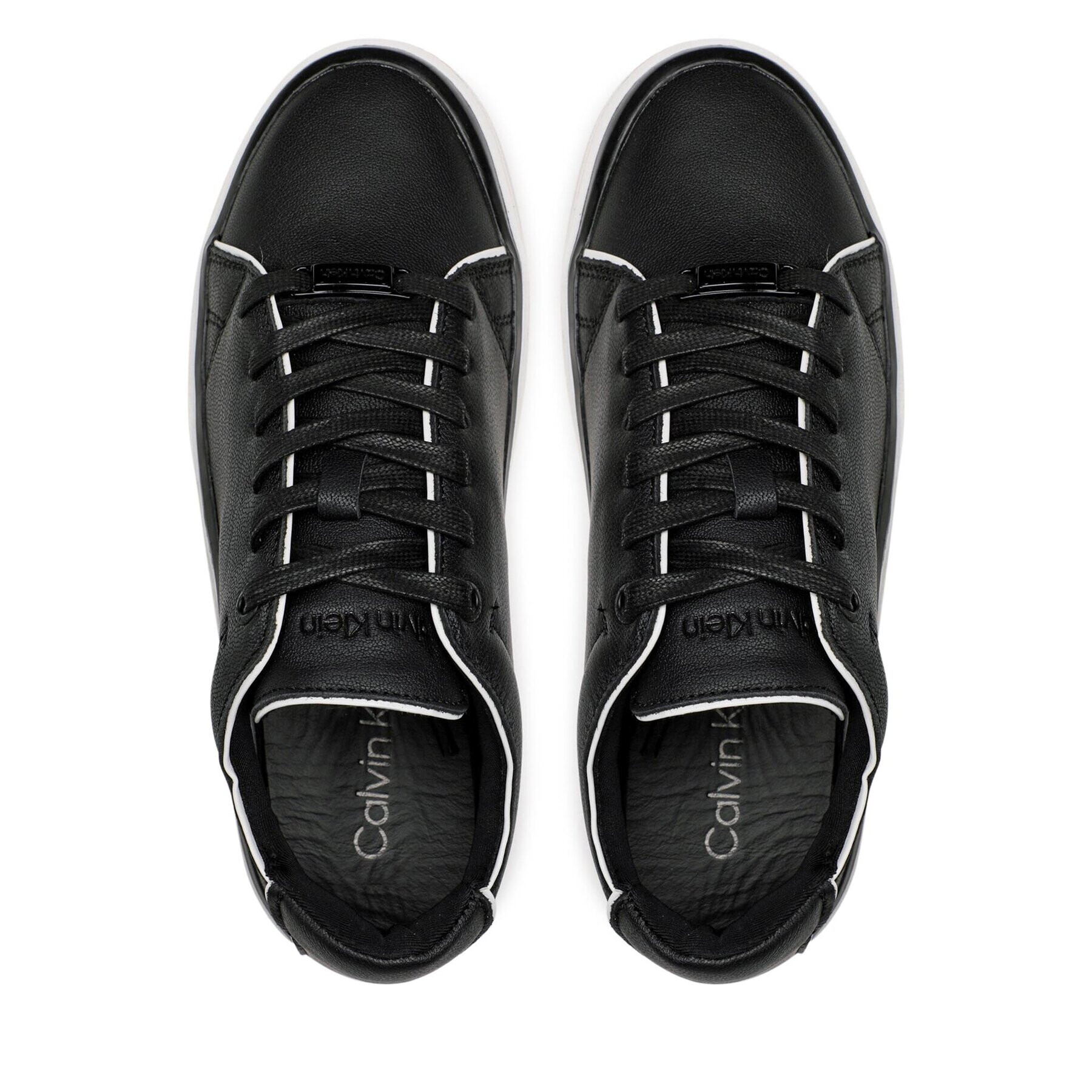 Calvin Klein Сникърси Cupsole Wave Lace Up HW0HW01349 Черен - Pepit.bg