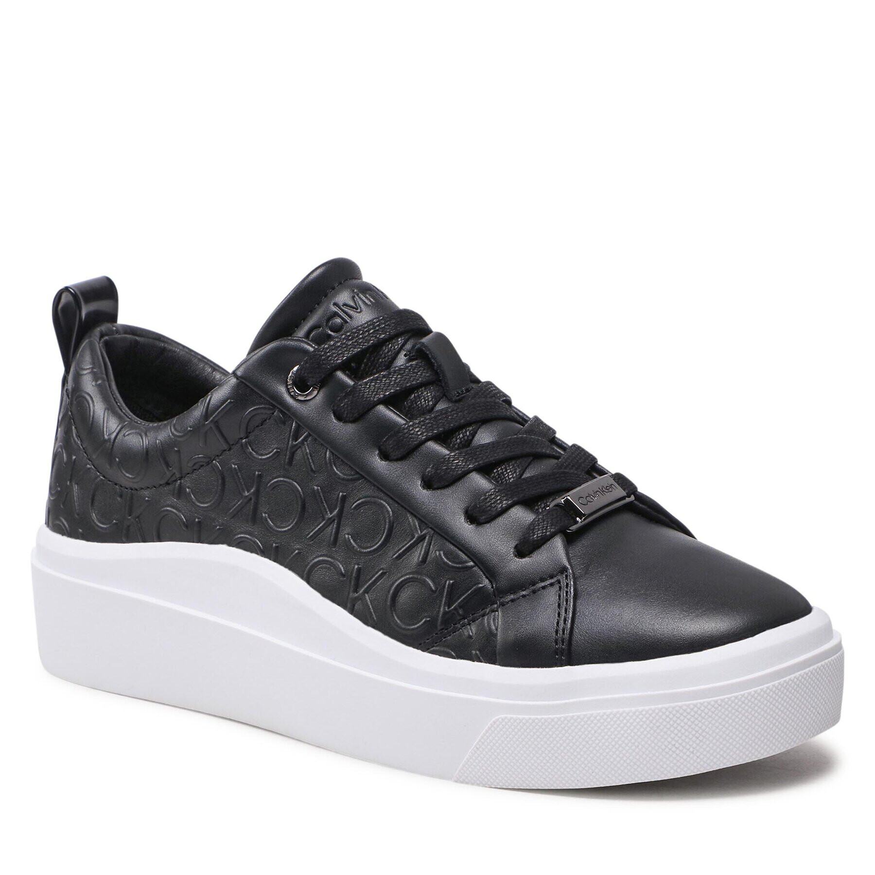 Calvin Klein Сникърси Cupsole Wave Lace Up W0HW01328 Черен - Pepit.bg