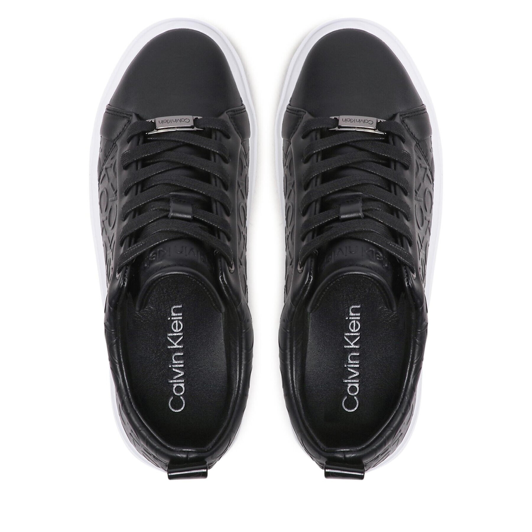 Calvin Klein Сникърси Cupsole Wave Lace Up W0HW01328 Черен - Pepit.bg