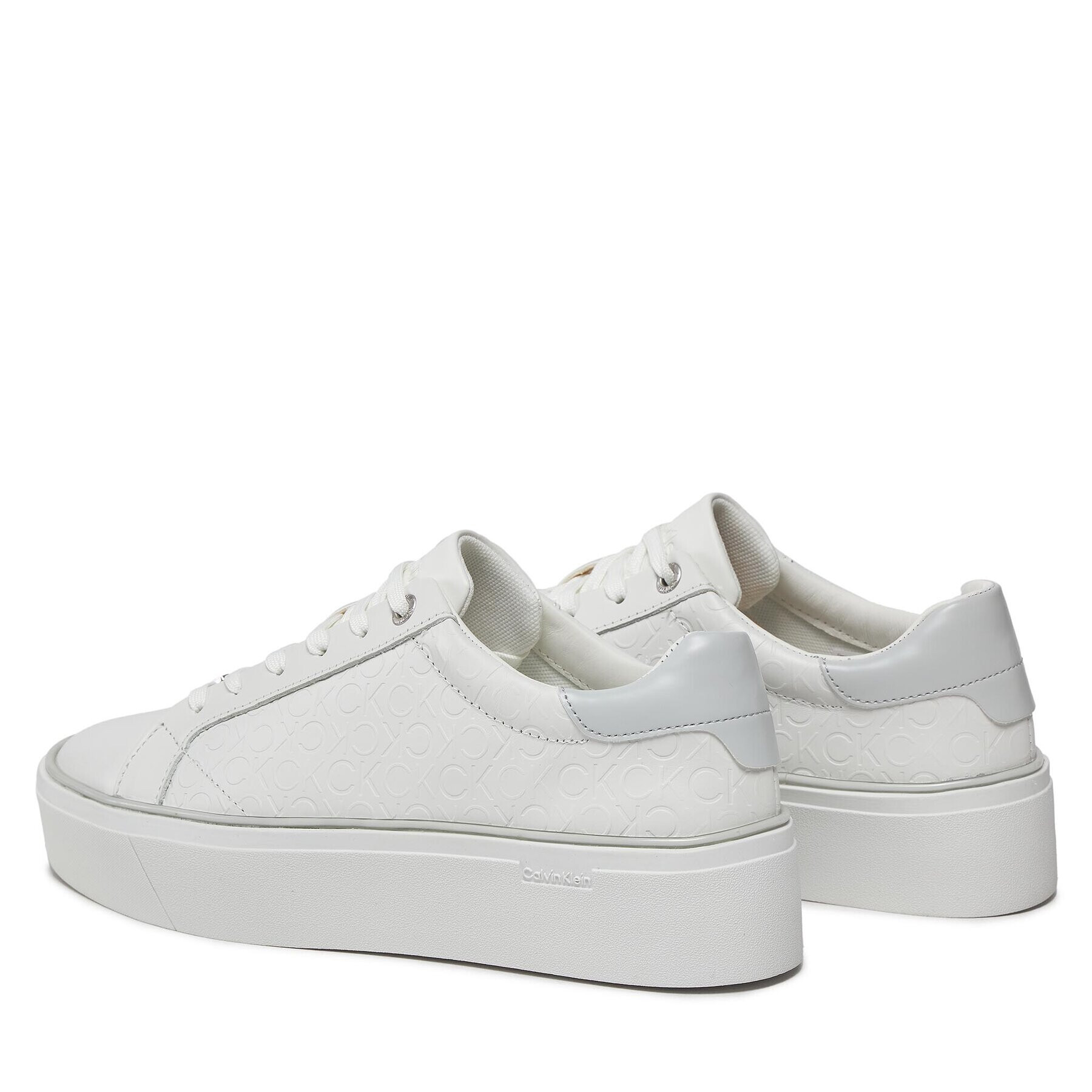 Calvin Klein Сникърси Flatform C Lace Up - Mono Mix HW0HW01870 Бял - Pepit.bg