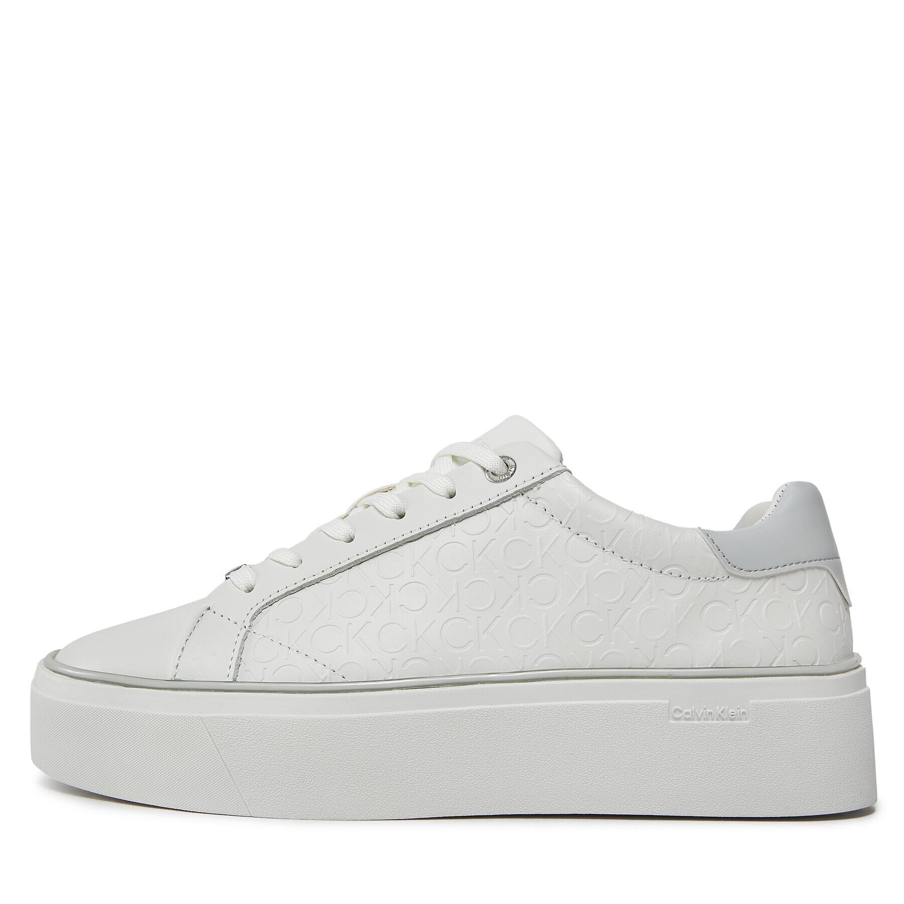 Calvin Klein Сникърси Flatform C Lace Up - Mono Mix HW0HW01870 Бял - Pepit.bg