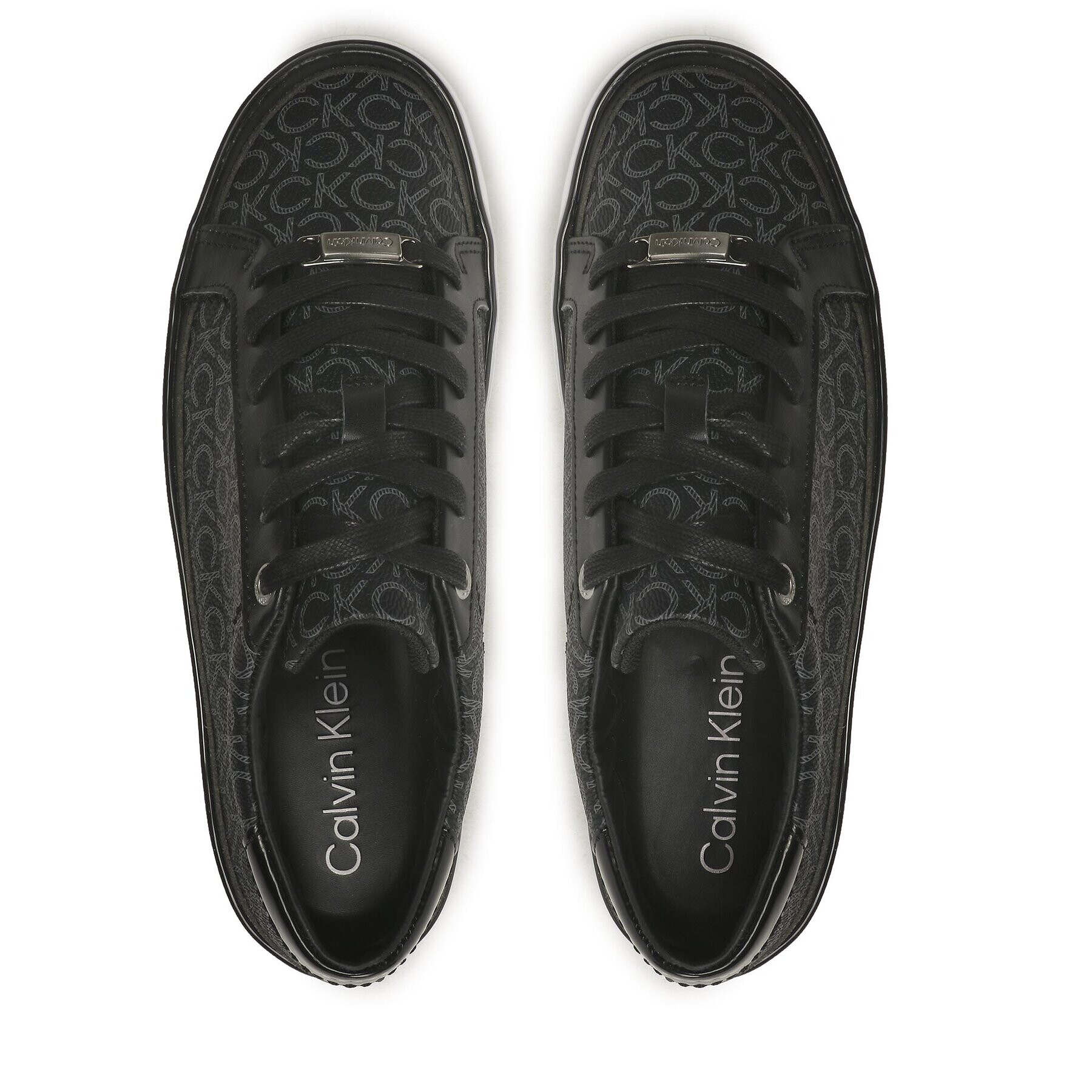 Calvin Klein Сникърси Flatform Cupsole Lace Up- Mono HW0HW01420 Черен - Pepit.bg