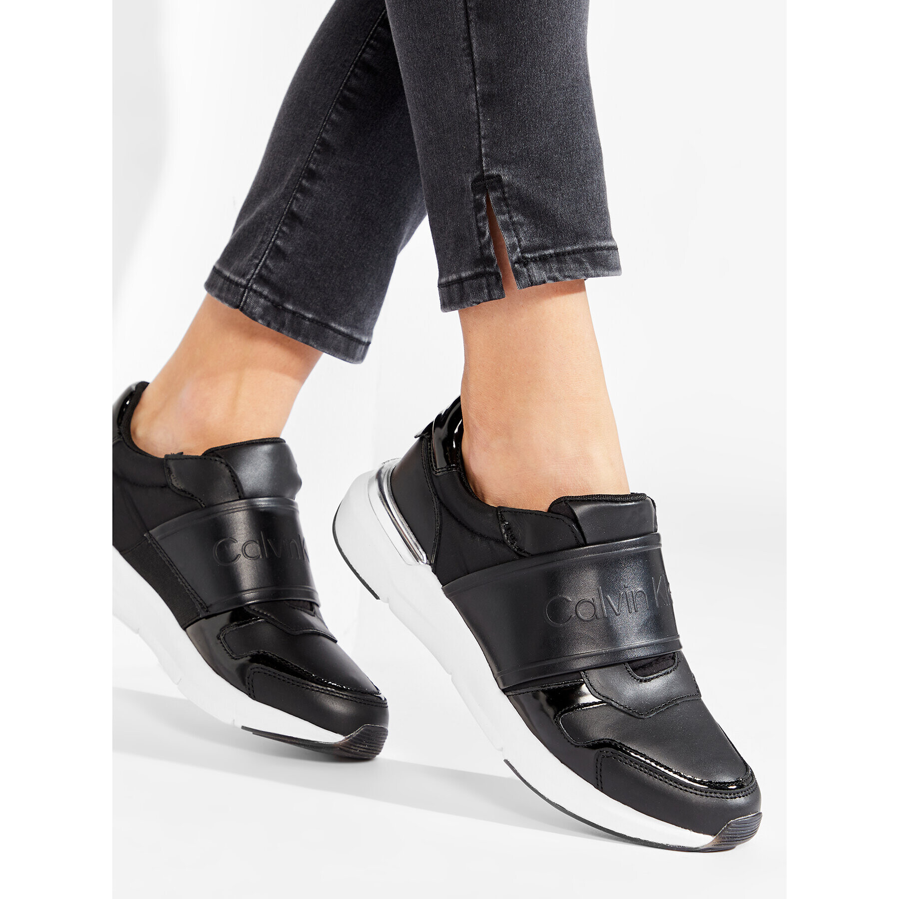 Calvin Klein Сникърси Flex Run Slip On-Hf HW0HW01062 Черен - Pepit.bg