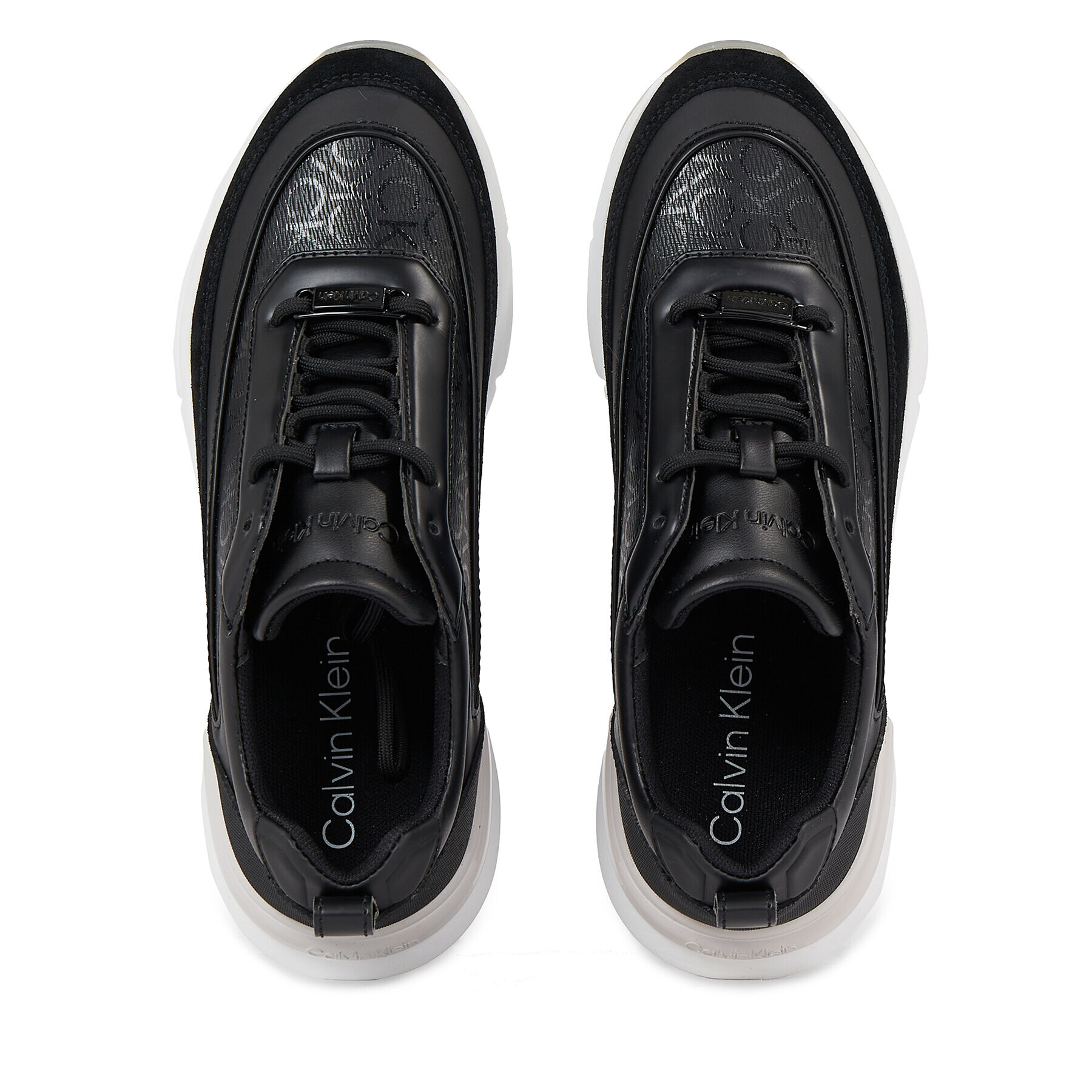 Calvin Klein Сникърси Flexi Runner Lace Up - Epi Mono HW0HW01662 Черен - Pepit.bg