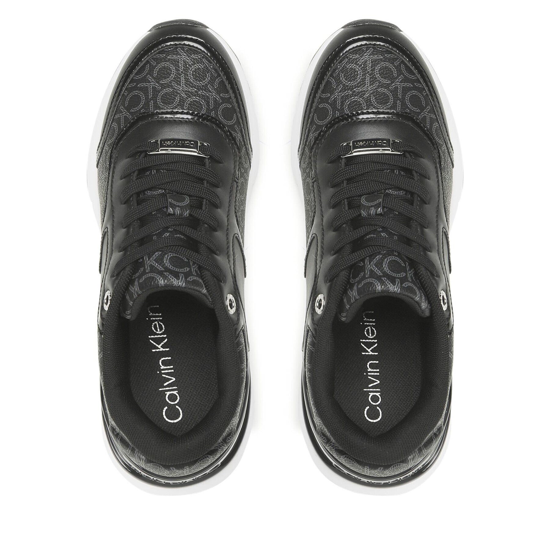 Calvin Klein Сникърси Flexi Runner Lace Up HW0HW01216 Черен - Pepit.bg