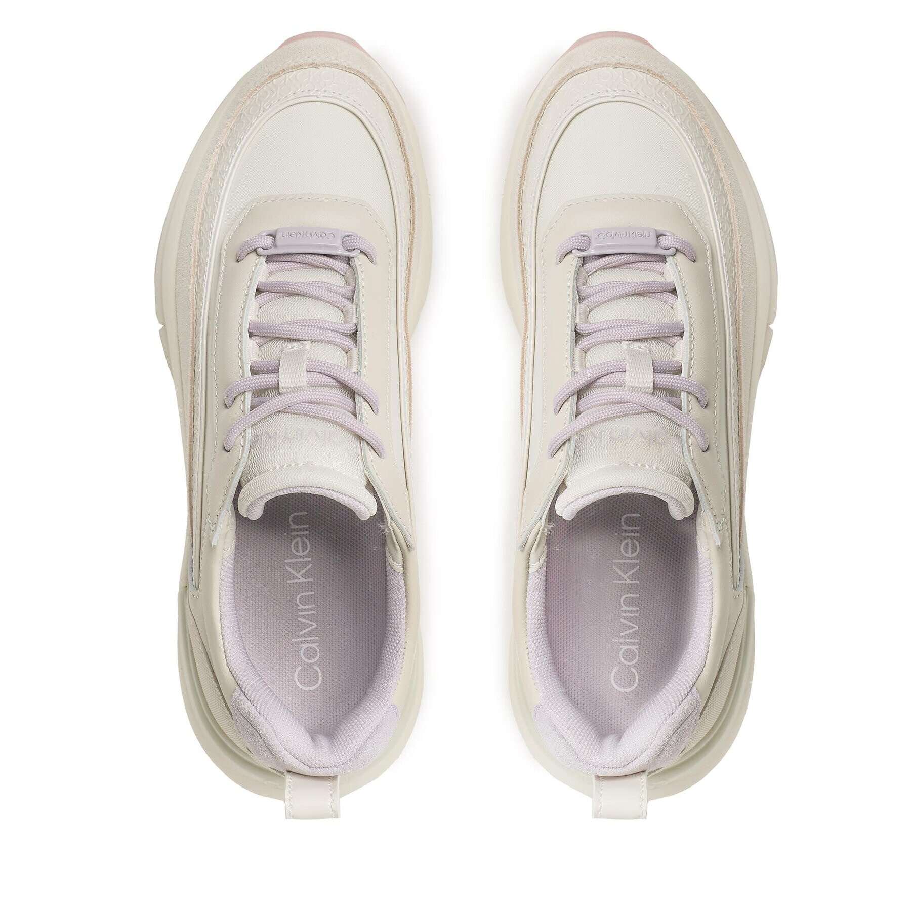 Calvin Klein Сникърси Flexi Runner Lace Up-Nano Mn Mix HW0HW01581 Екрю - Pepit.bg