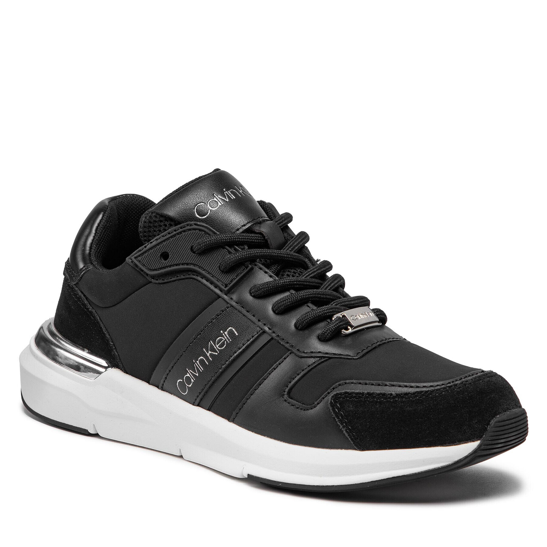 Calvin Klein Сникърси Flexrunner Mixed Materials HW0HW00643 Черен - Pepit.bg