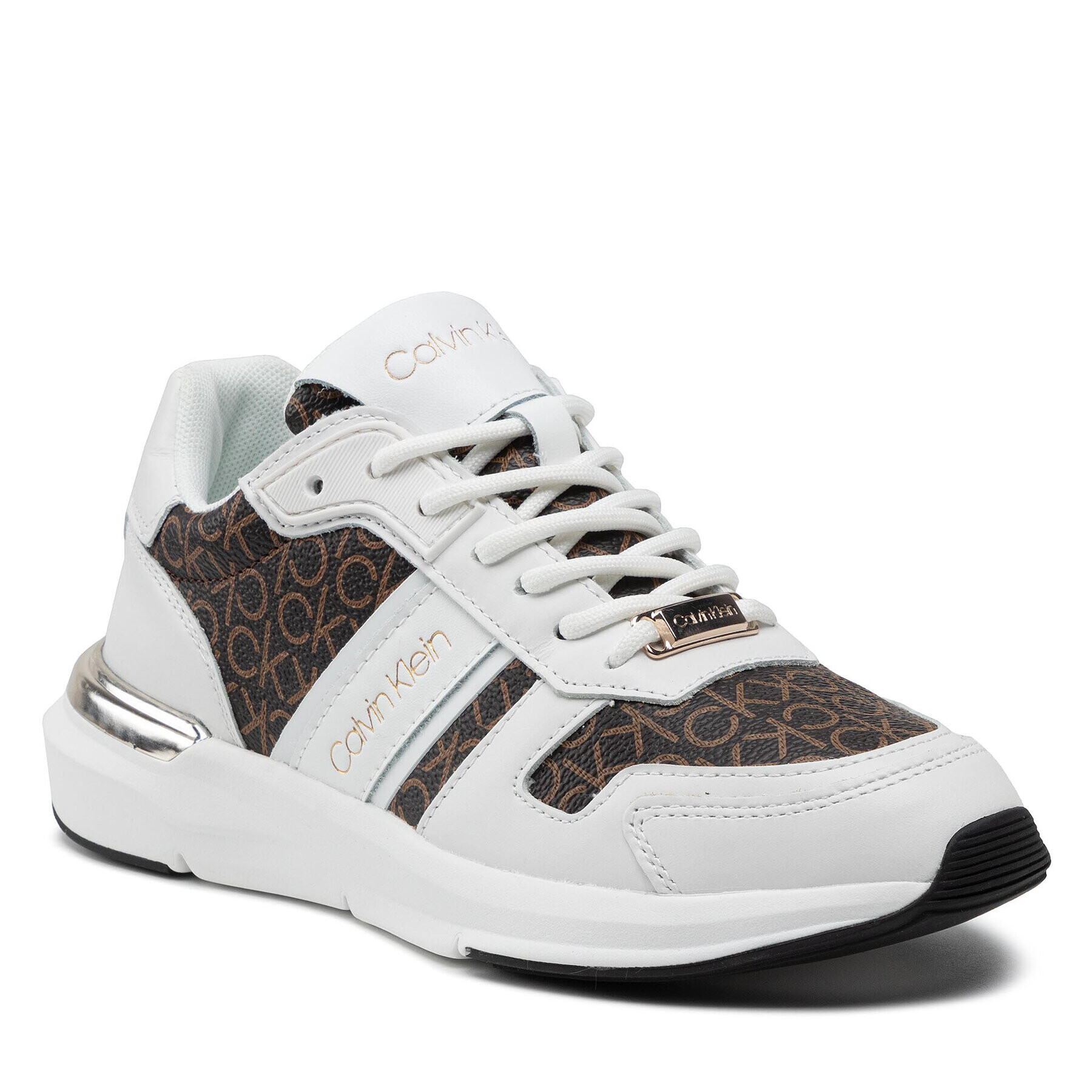 Calvin Klein Сникърси Flexrunner Mixed Mono Mix HW0HW00534 Бял - Pepit.bg