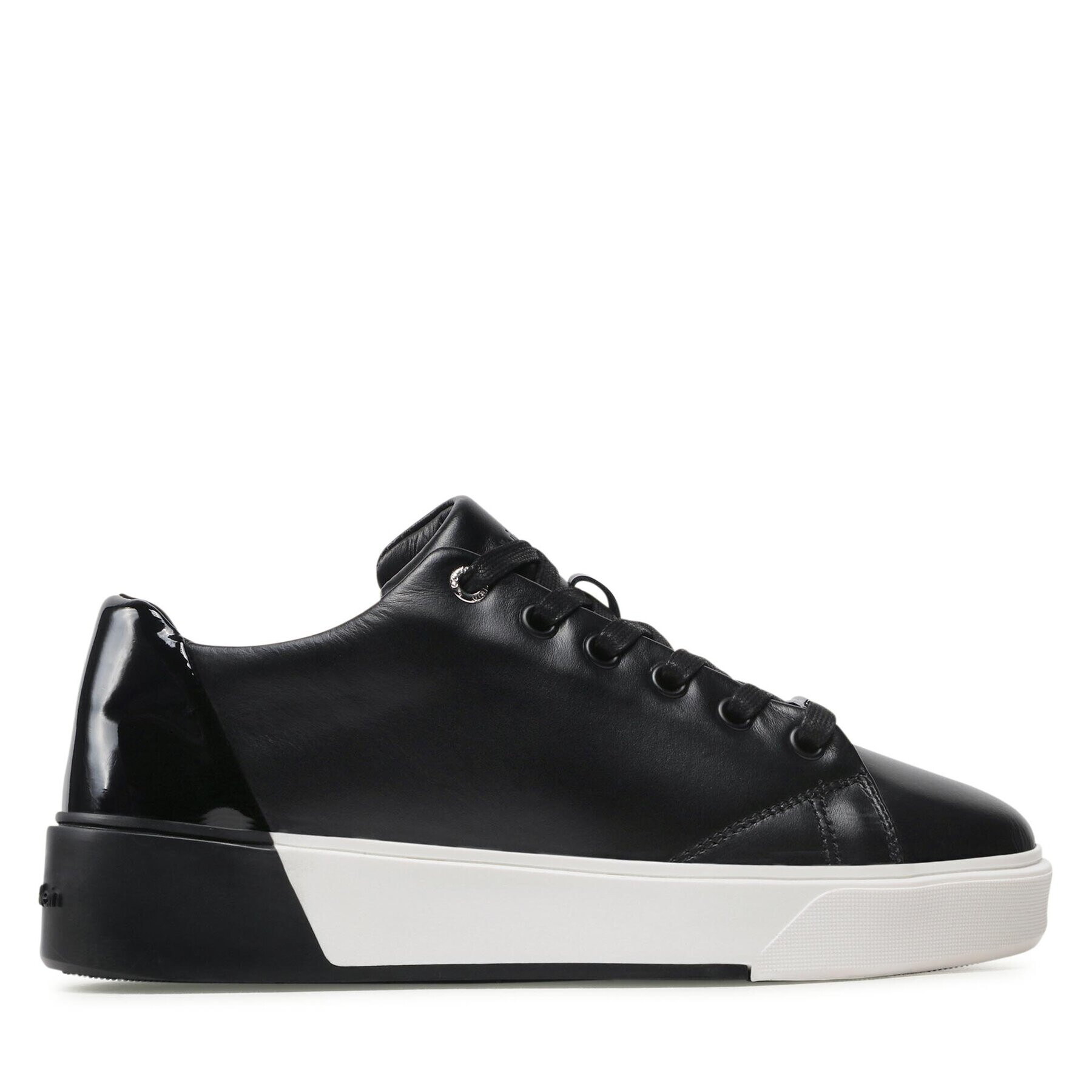 Calvin Klein Сникърси Heel Cupsole Lace Up-Lth Mix HW0HW01209 Черен - Pepit.bg