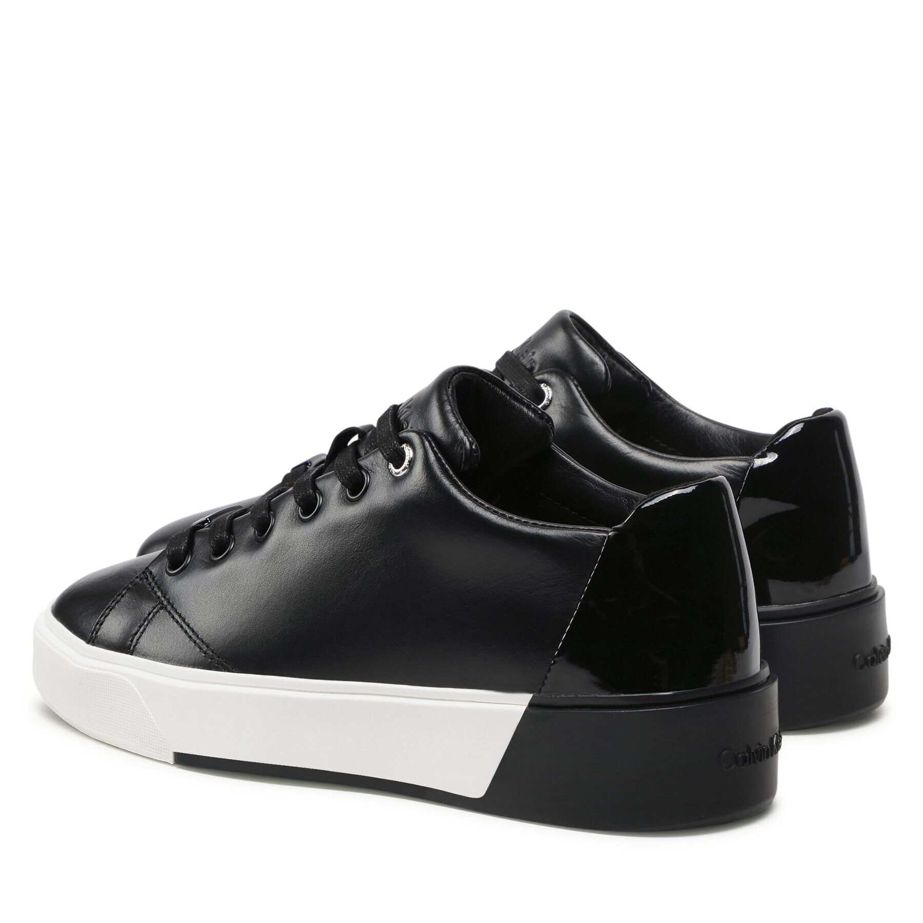 Calvin Klein Сникърси Heel Cupsole Lace Up-Lth Mix HW0HW01209 Черен - Pepit.bg