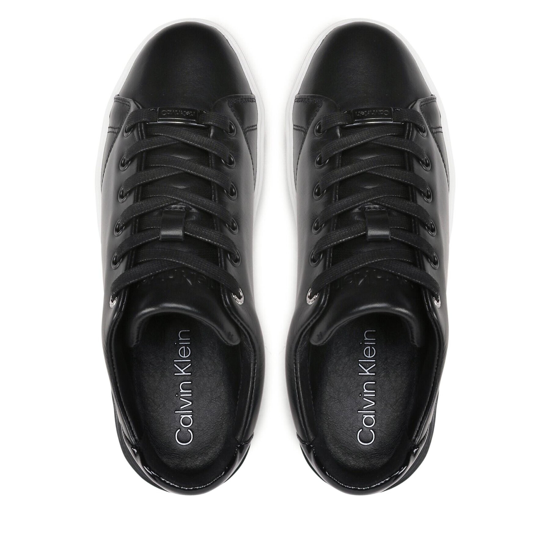 Calvin Klein Сникърси Heel Cupsole Lace Up-Lth Mix HW0HW01209 Черен - Pepit.bg